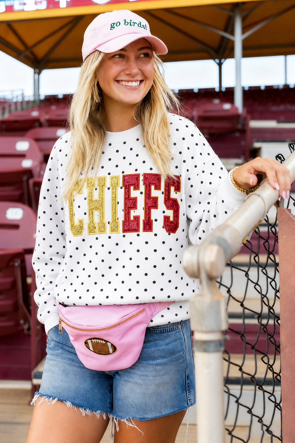Custom Glitter Embroidered Polka Dot Sweatshirt | Gifts for Sports Mom,Sports Gifts