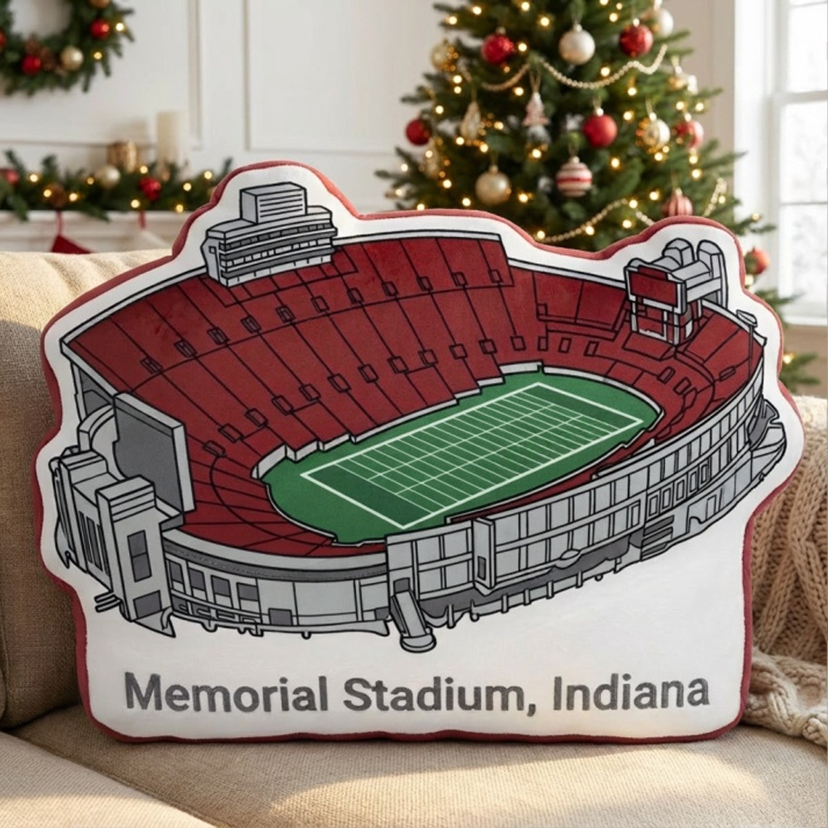 Memorial Stadium (Indiana) Pillow | Game Day, Christmas for Sports Fans