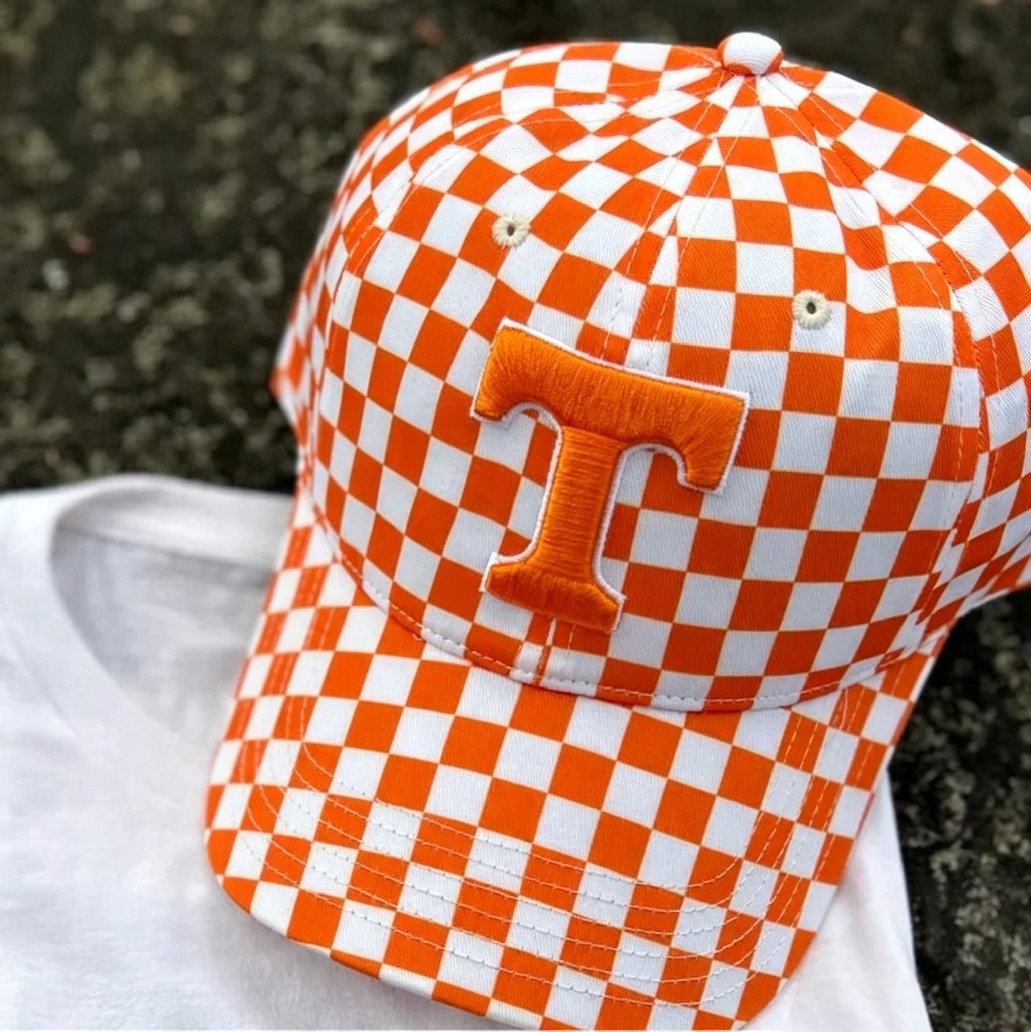 Personalized State Initial Checkerboard Baseball Cap – Custom Letter Game Day Hat | Game Day Wear