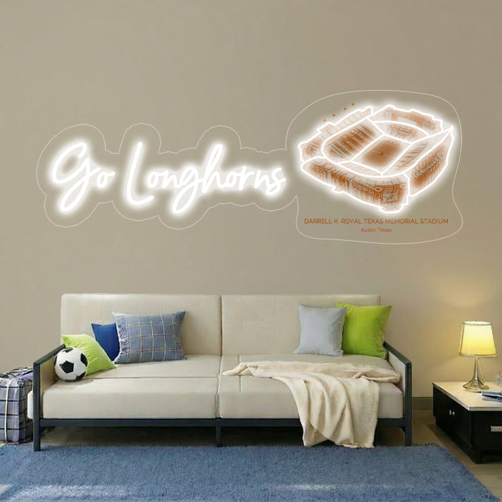 Darrell K Royal-Texas Memorial Stadium LED Neon Light | Game Day, Christmas for Sports Fans
