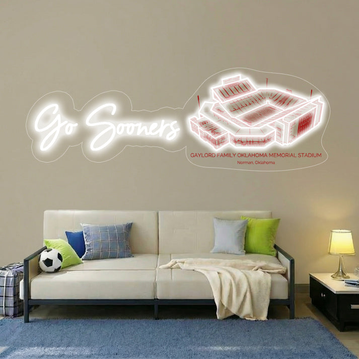 Gaylord Family Oklahoma Memorial Stadium LED Neon Light | Game Day, Christmas for Sports Fans