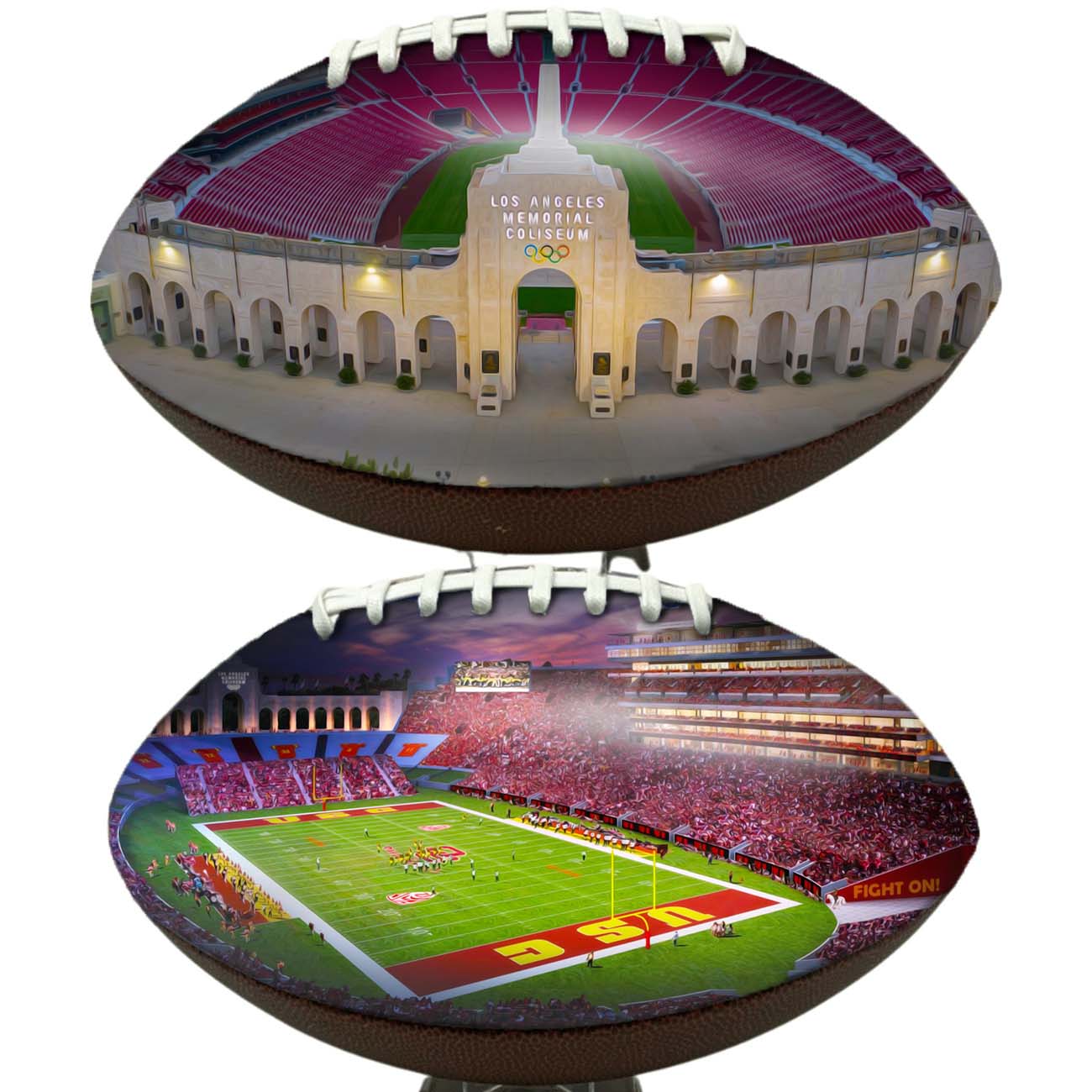 LA Memorial Coliseum Football University Series | Custom Footballs for a College Football Fan