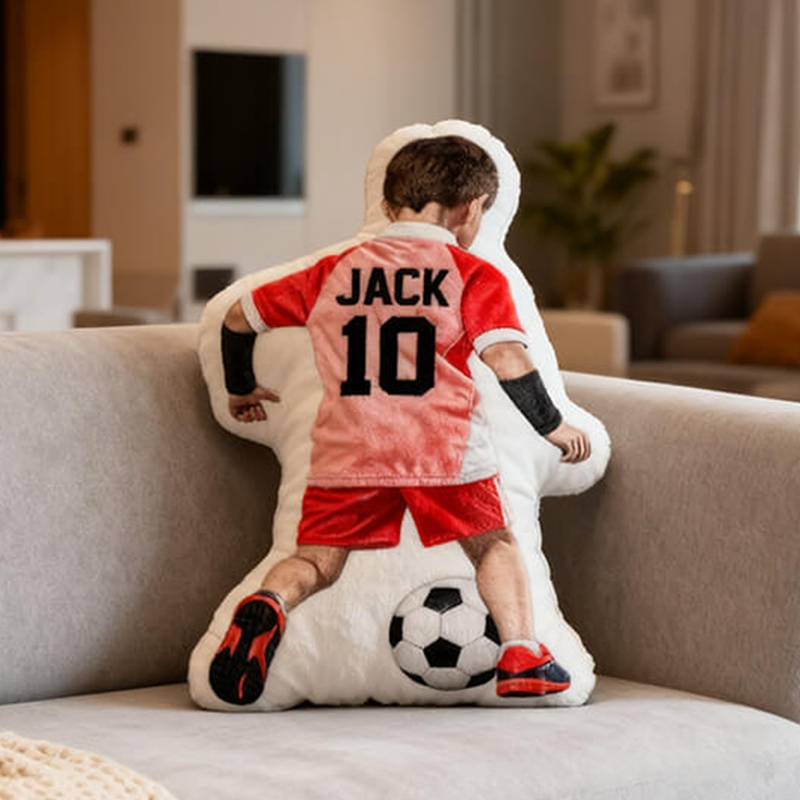 Personalized Soccer Player Pillow with Custom Name and Number
