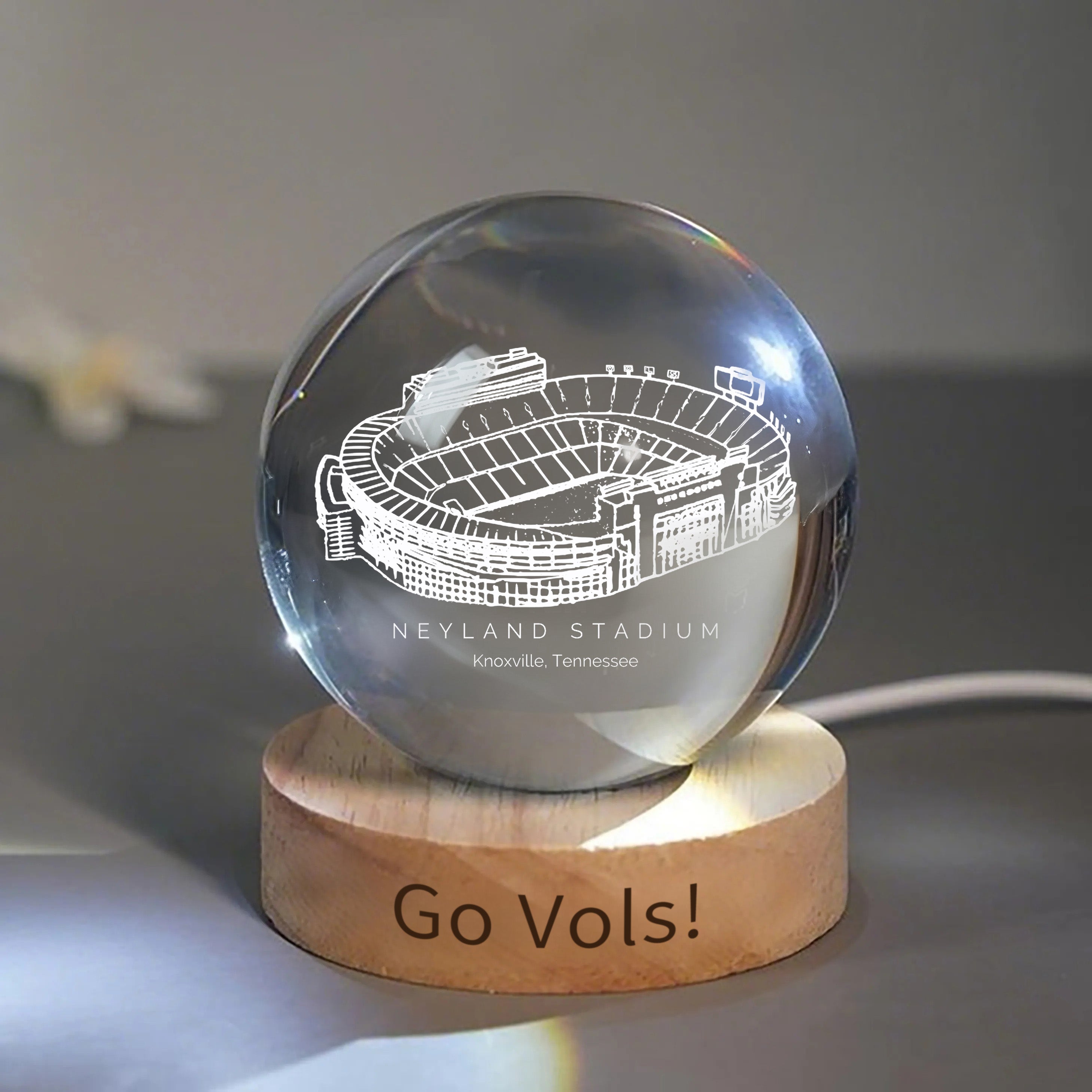 Neyland Stadium 3D Spherical Crystal Ball Lamp | Game Day, Christmas for Sports Fans