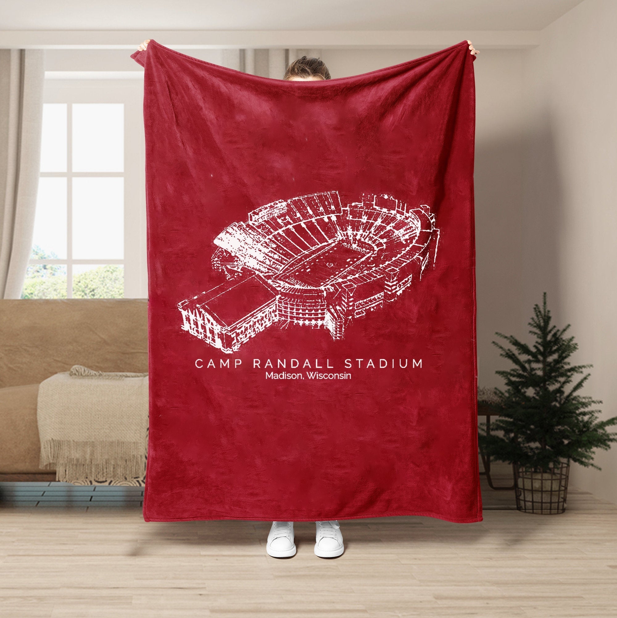 Custom Stadium Blanket Camp Randall Stadium - Wisconsin Badgers football,College Football Blanket