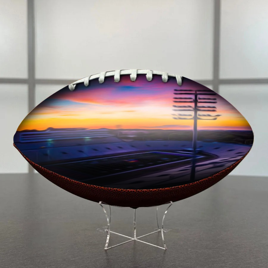 Memorial Stadium (David Booth Kansas ) Football University Series | Custom Footballs for a College Football Fan