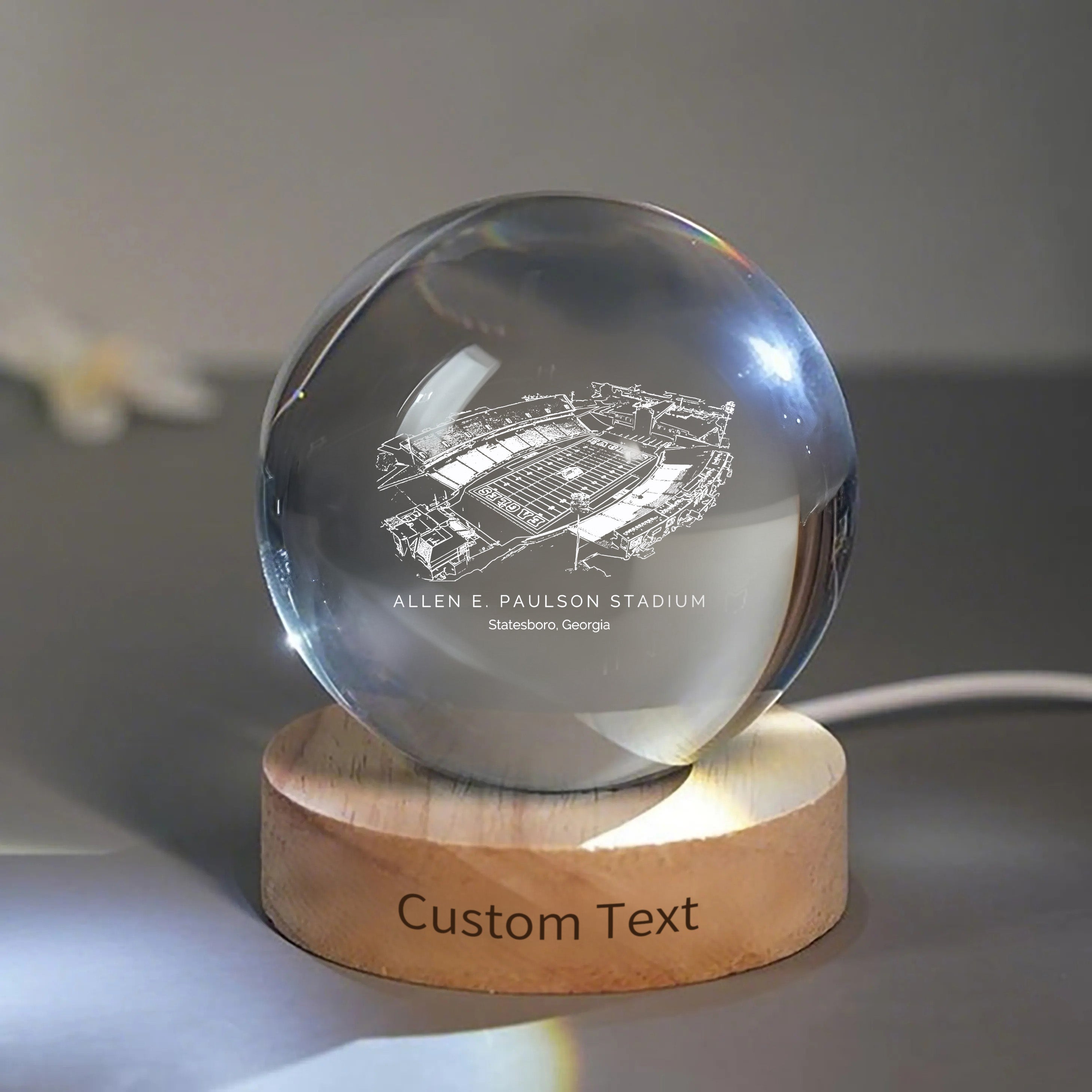 Allen E. Paulson Stadium 3D Spherical Crystal Ball Lamp | Game Day, Christmas for Sports Fans