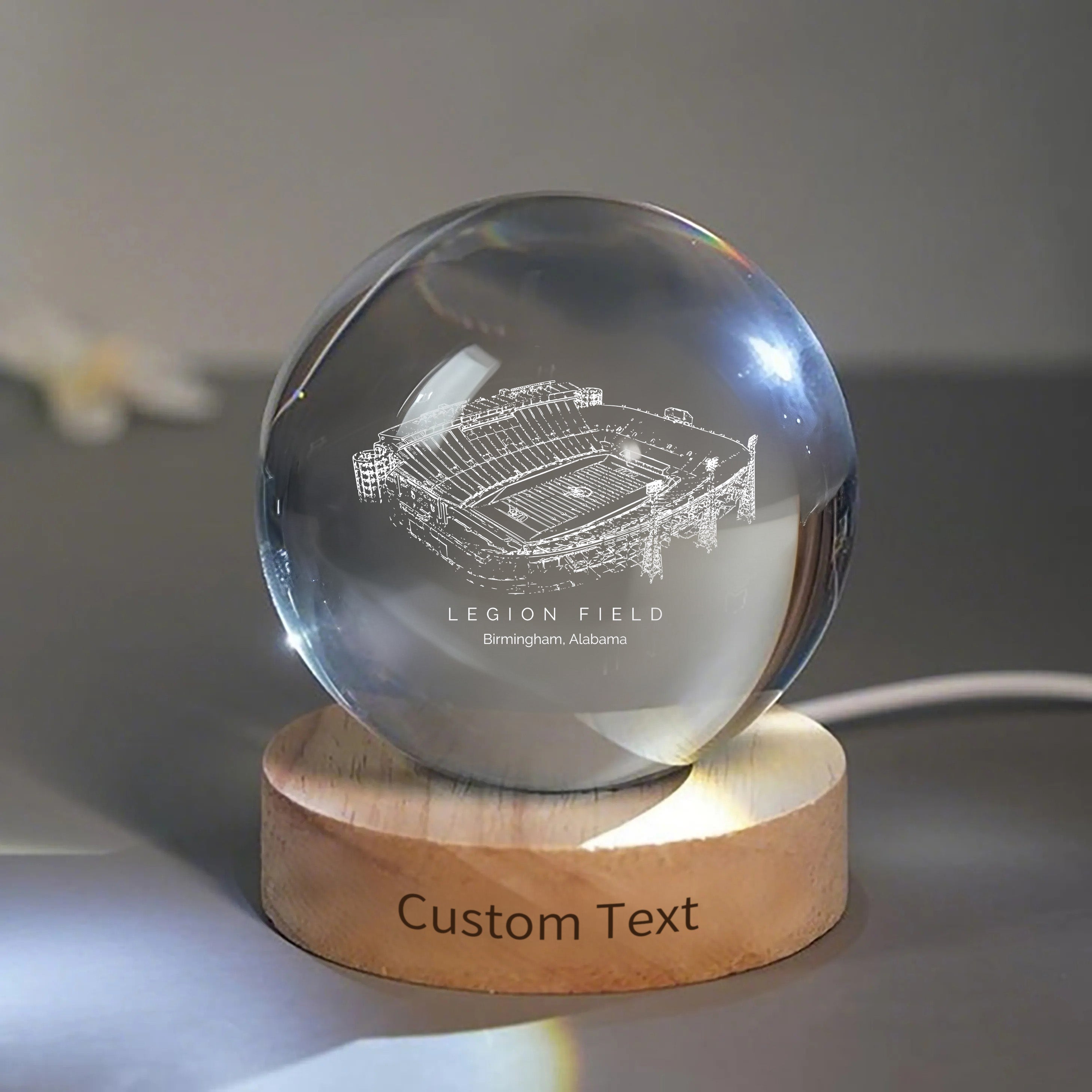 Legion Field 3D Spherical Crystal Ball Lamp | Game Day, Christmas for Sports Fans