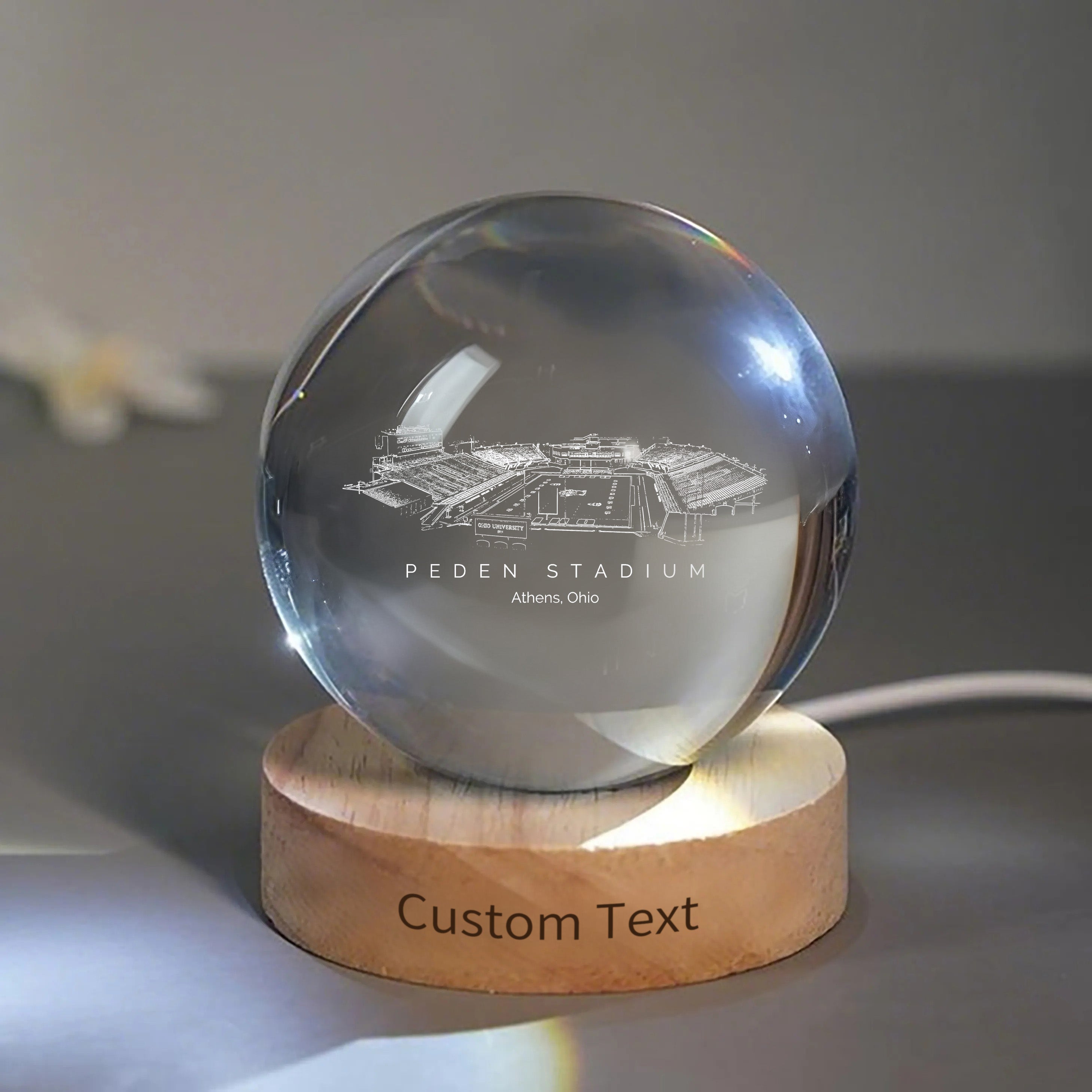 Peden Stadium 3D Spherical Crystal Ball Lamp | Game Day, Christmas for Sports Fans