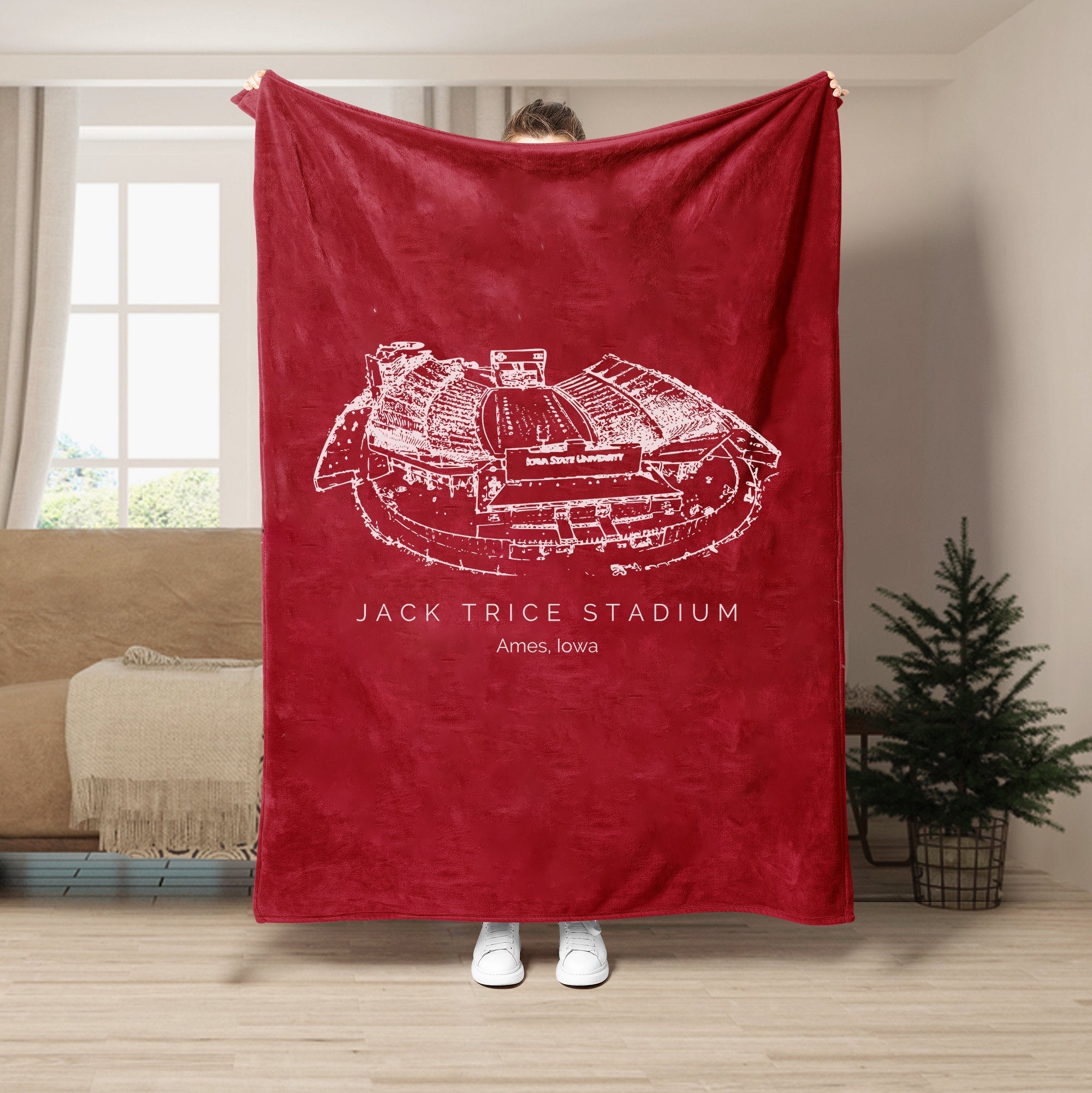 Custom Stadium Blanket Jack Trice Stadium - Iowa State Cyclones football, College Football Blanket