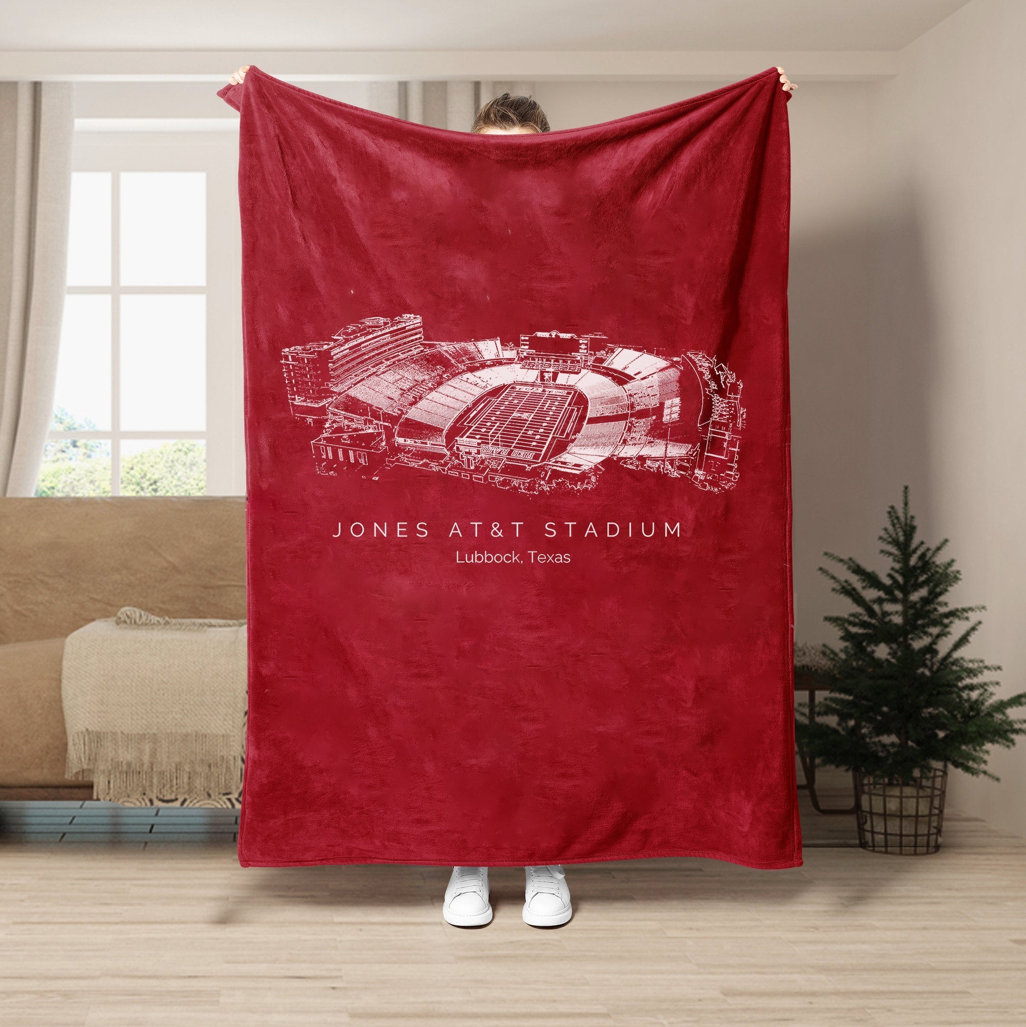 Custom Stadium Blanket Jones AT&T Stadium - Texas Tech Red Raiders football, College Football Blanket