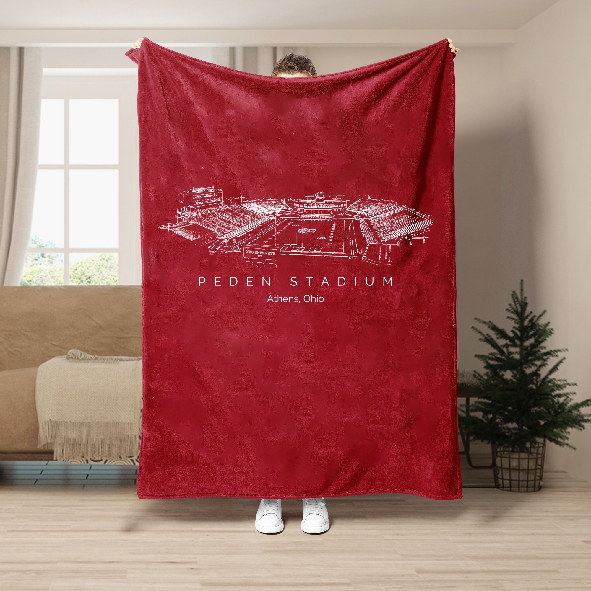 Custom Stadium Blanket Peden Stadium - Ohio Bobcats football,College Football Blanket