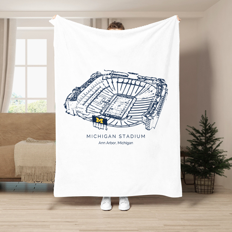 Custom Stadium Blanket Michigan Stadium - Michigan Wolverines football, College Football Blanket