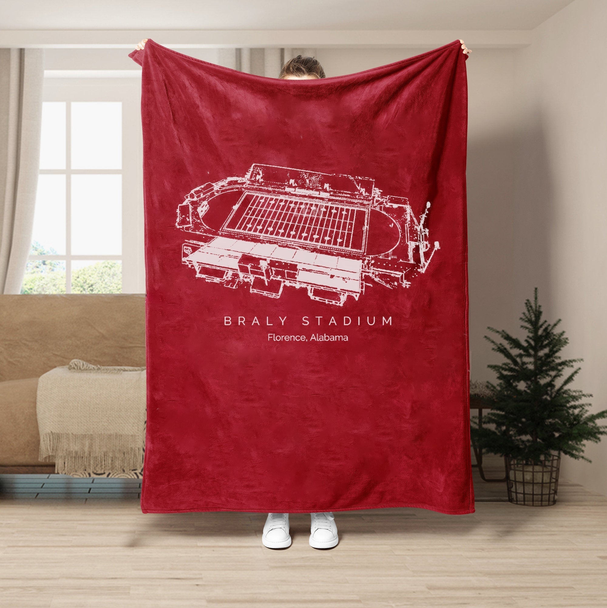 Custom Stadium Blanket Braly Stadium - North Alabama Lions football,College Football Blanket