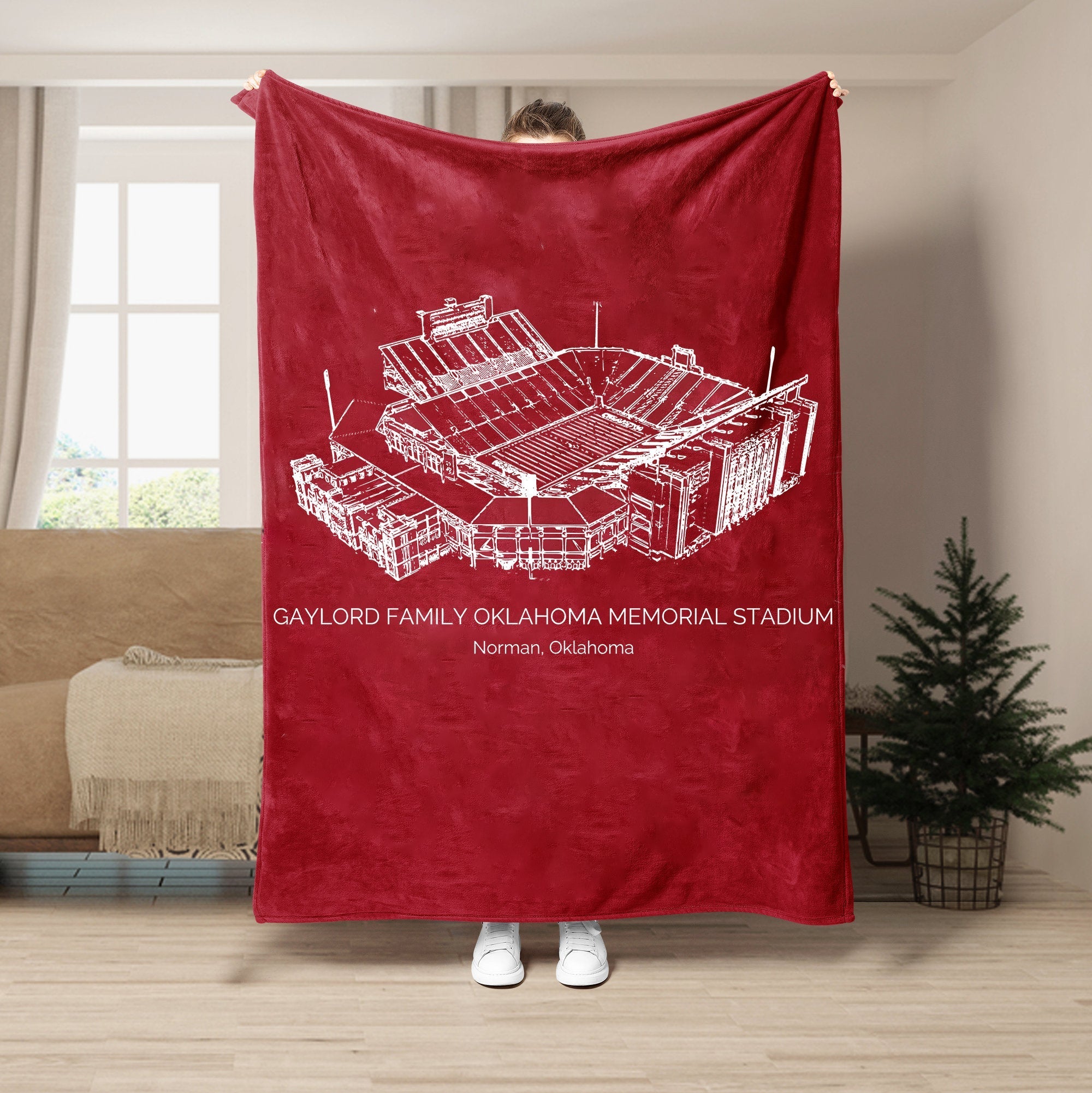 Custom Stadium Blanket Gaylord Family Oklahoma Memorial Stadium - Oklahoma Sooners football, College Football Blanket