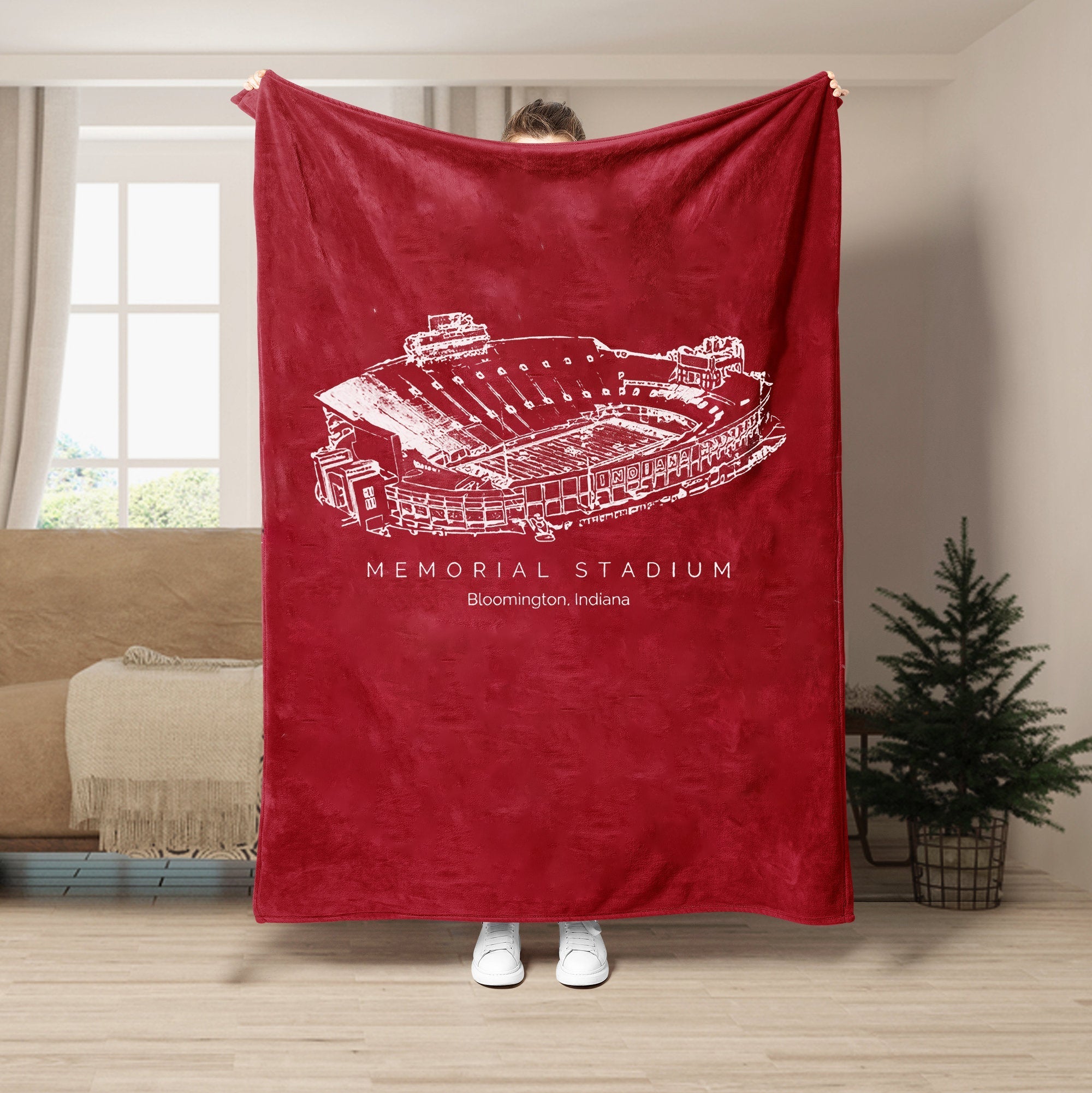 Custom Stadium Blanket Memorial Stadium (Indiana) - Indiana Hoosiers football, College Football Blanket