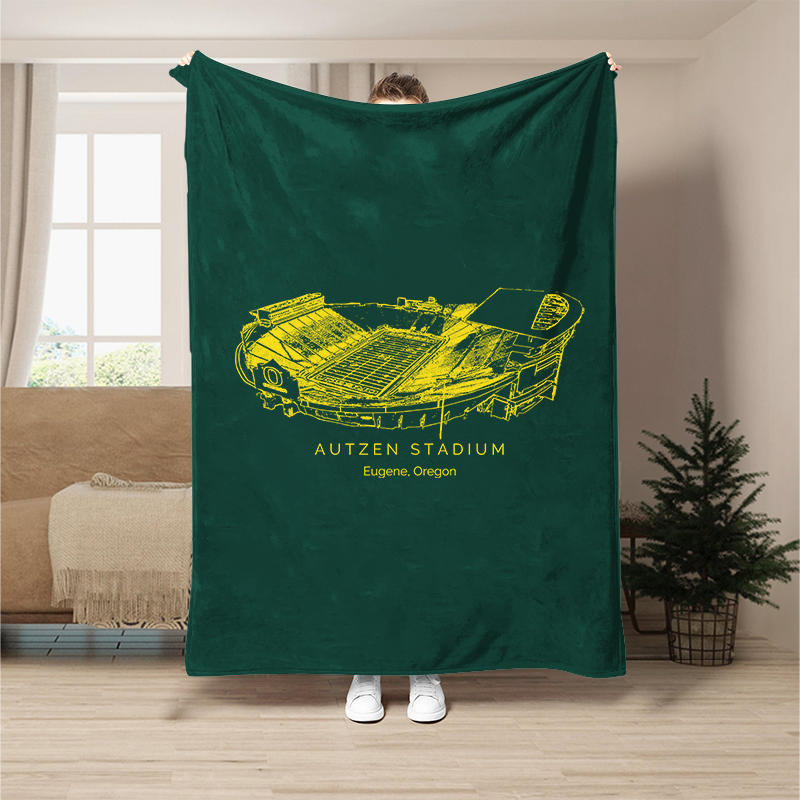Custom Stadium Blanket Autzen Stadium - Oregon Ducks football,College Football Blanket