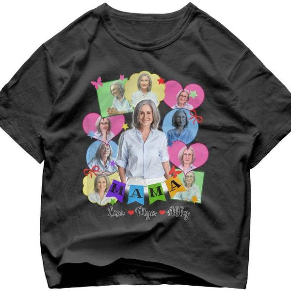 Custom Vintage Photo Kindergarten MAMA Tee,Personalized Mama T-shirt Gift for Mom