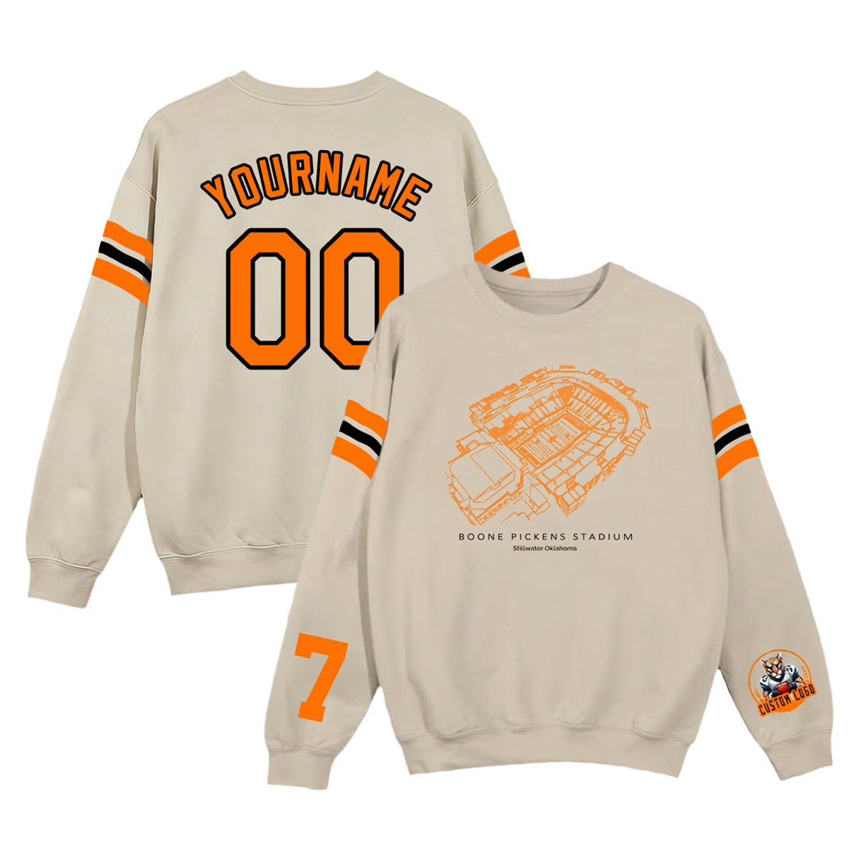 Custom Stadium Sweatshirt-Oklahoma State Cowboys football-College Football Sweatshirt