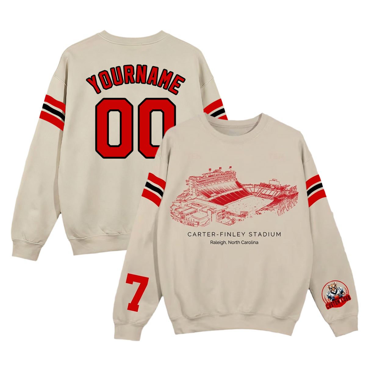 Custom Stadium Sweatshirt-NC State Wolfpack football-College Football Sweatshirt