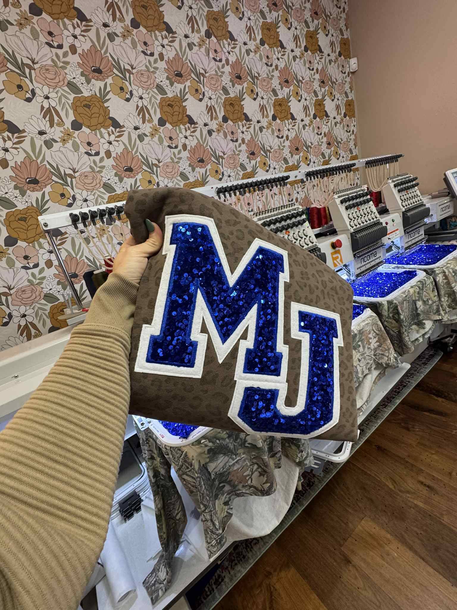 Custom Sequin Letters Sweatshirt – Personalized Glitter Numbers, Sports Fan Gift | Gifts for Sports Mom