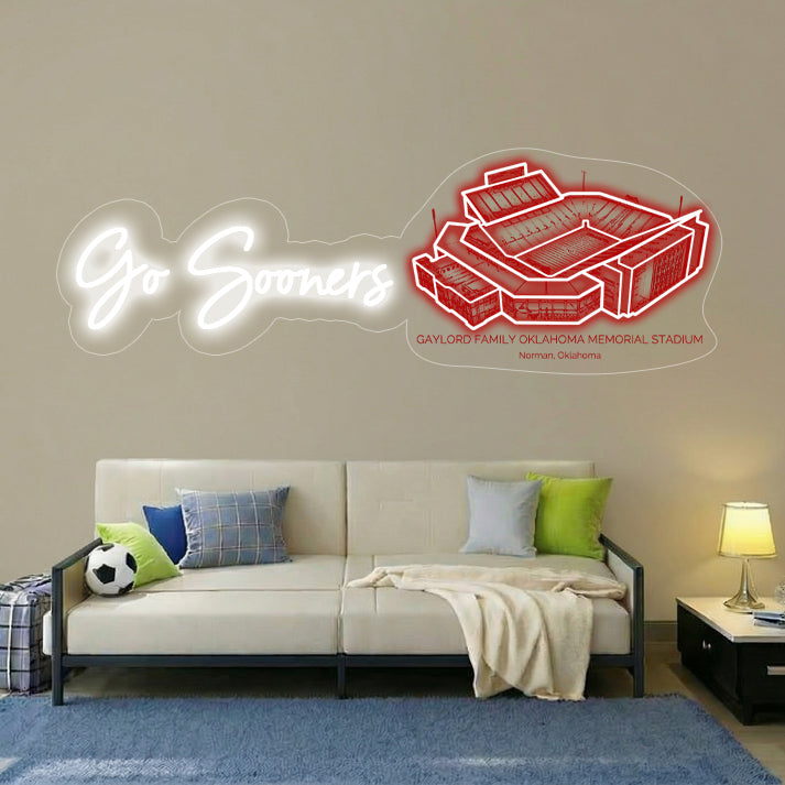 Gaylord Family Oklahoma Memorial Stadium LED Neon Light | Game Day, Christmas for Sports Fans