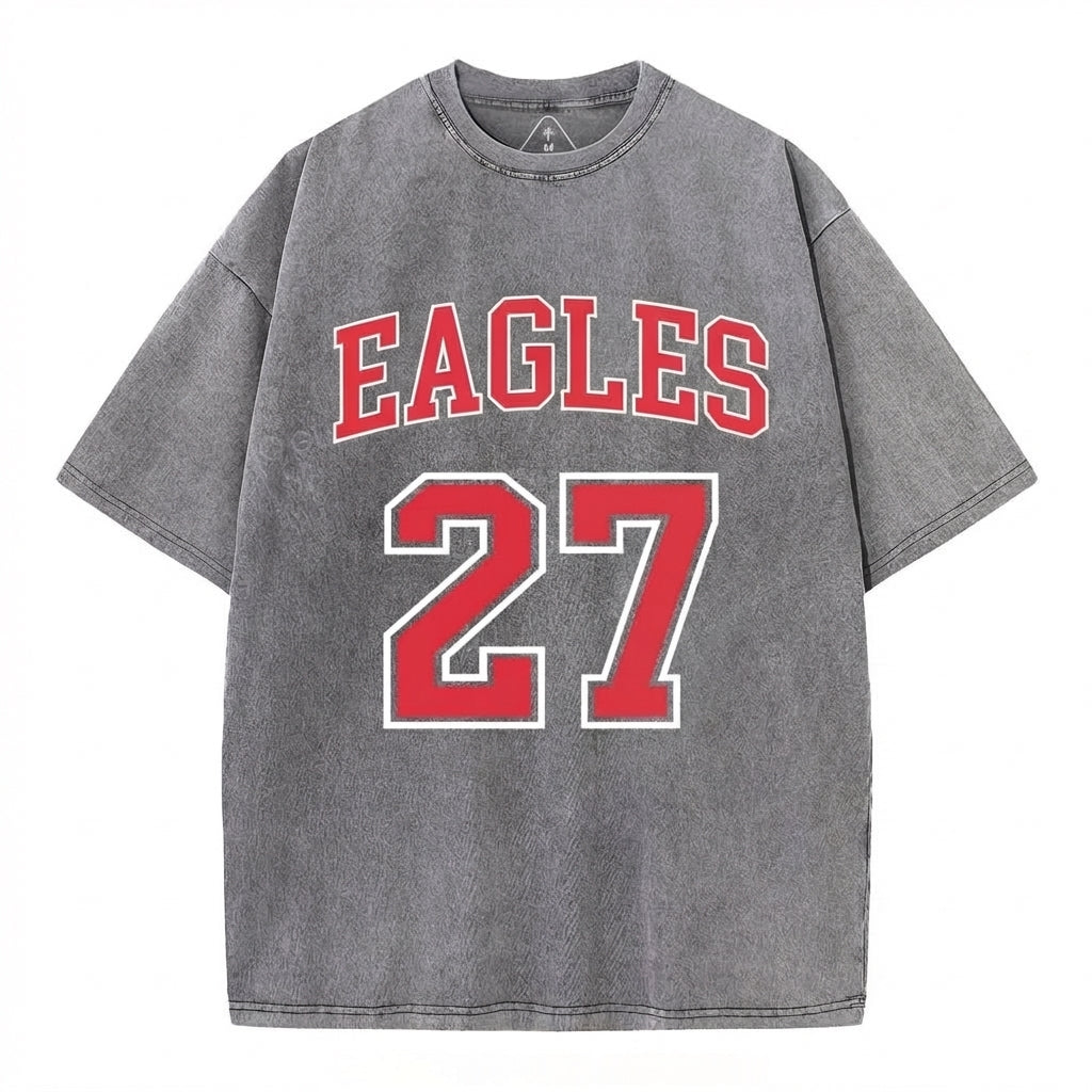 Custom Sports Number Vintage Washed T-shirt – Personalized Team Jersey Style Tee