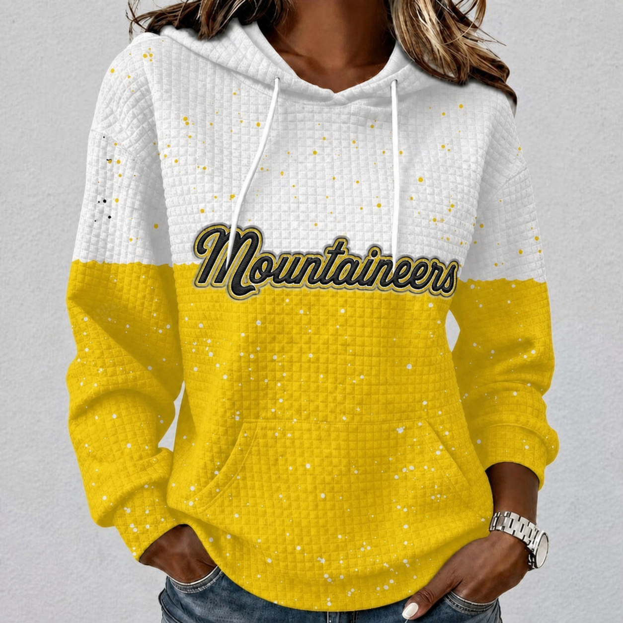 Appalachian State Mountaineers Waffle Hoodie Game Day Spirit Pullover