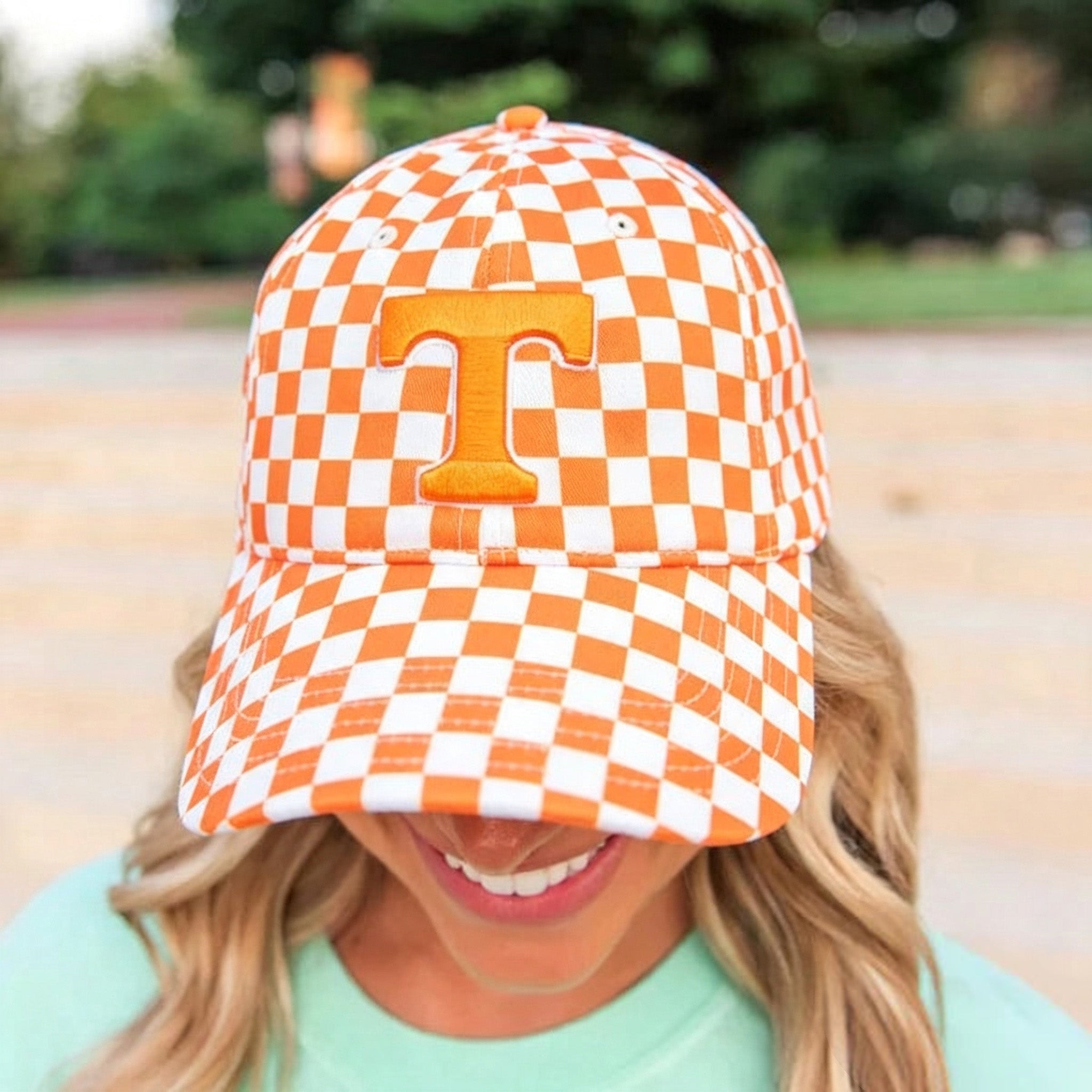 Personalized State Initial Checkerboard Baseball Cap – Custom Letter Game Day Hat | Game Day Wear