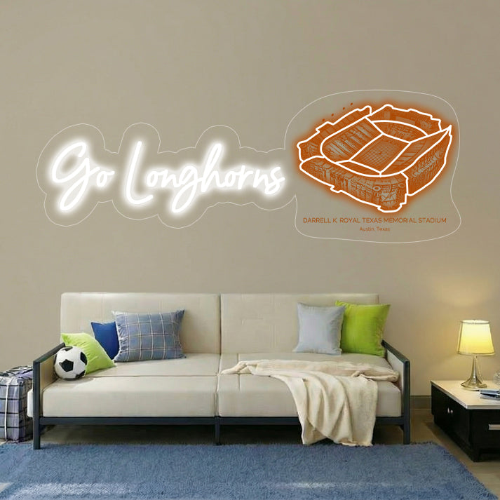 Darrell K Royal-Texas Memorial Stadium LED Neon Light | Game Day, Christmas for Sports Fans