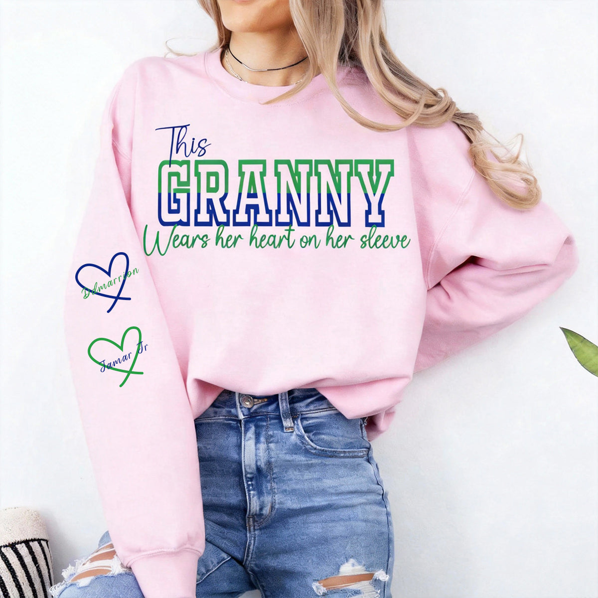 Wear Your Heart on Your Sleeve – Personalized Split Mama Sweatshirt with Kids’ Names | Mother's Day Gift