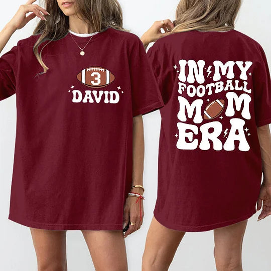 Custom Football Mom T-Shirt In My Football Mom Era Shirt, Game Day Shirt, Sport Mom Shirt, Football Lover Shirt, Football Mom Shirt | Gifts for Sports Mom