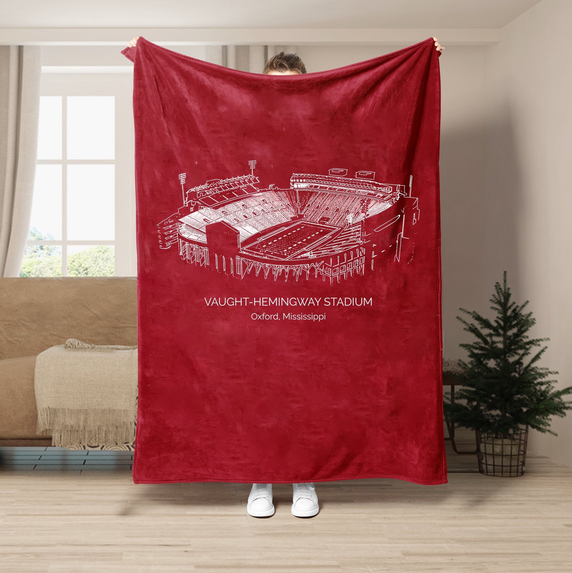 Custom Stadium Blanket Vaught–Hemingway Stadium - Ole Miss Rebels football, College Football Blanket
