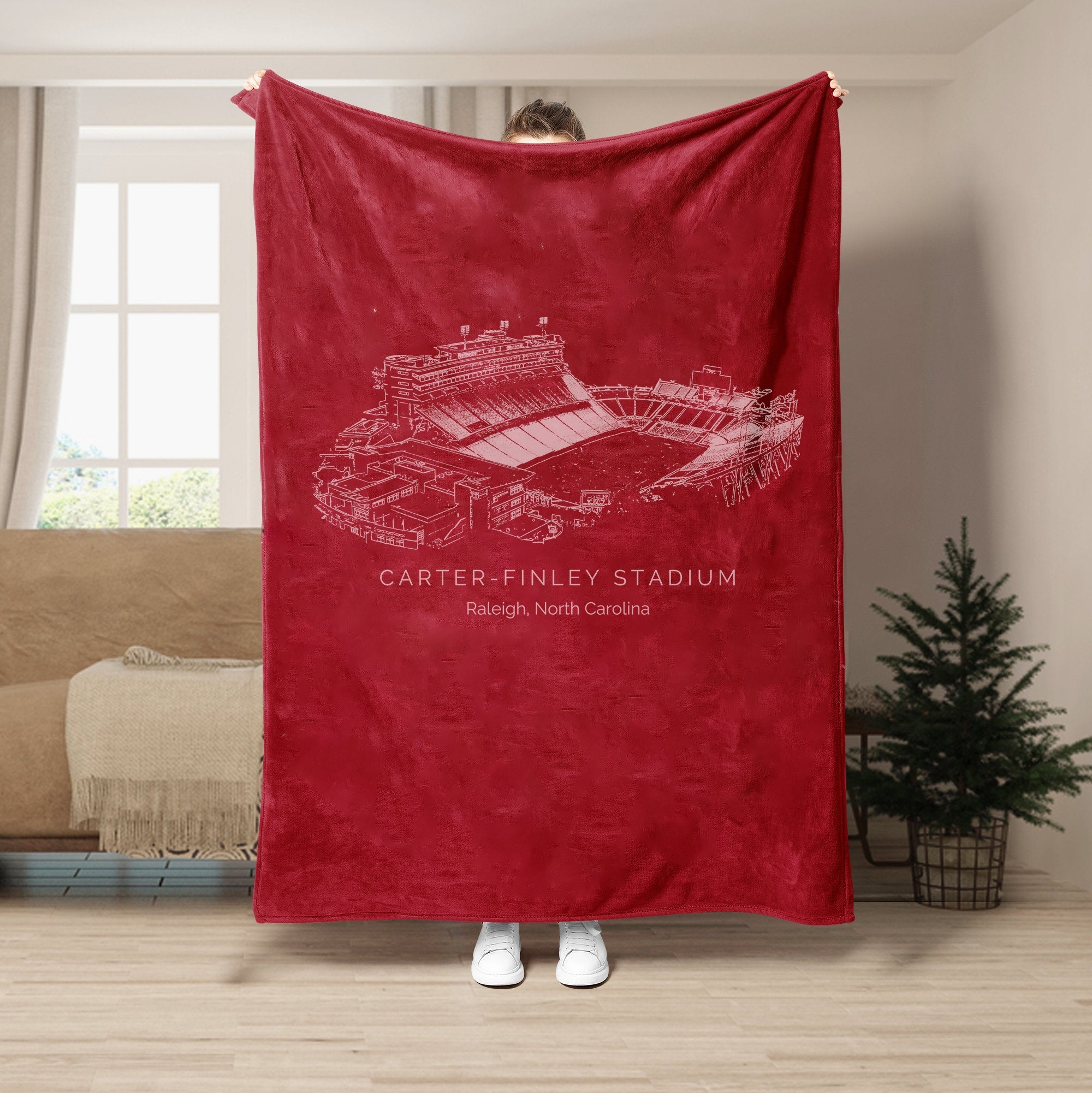Custom Stadium Blanket Carter–Finley Stadium - NC State Wolfpack football, College Football Blanket