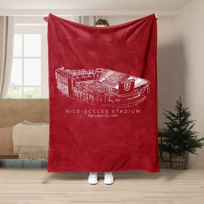 Custom Stadium Blanket Rice–Eccles Stadium - Utah Utes football, College Football Blanket