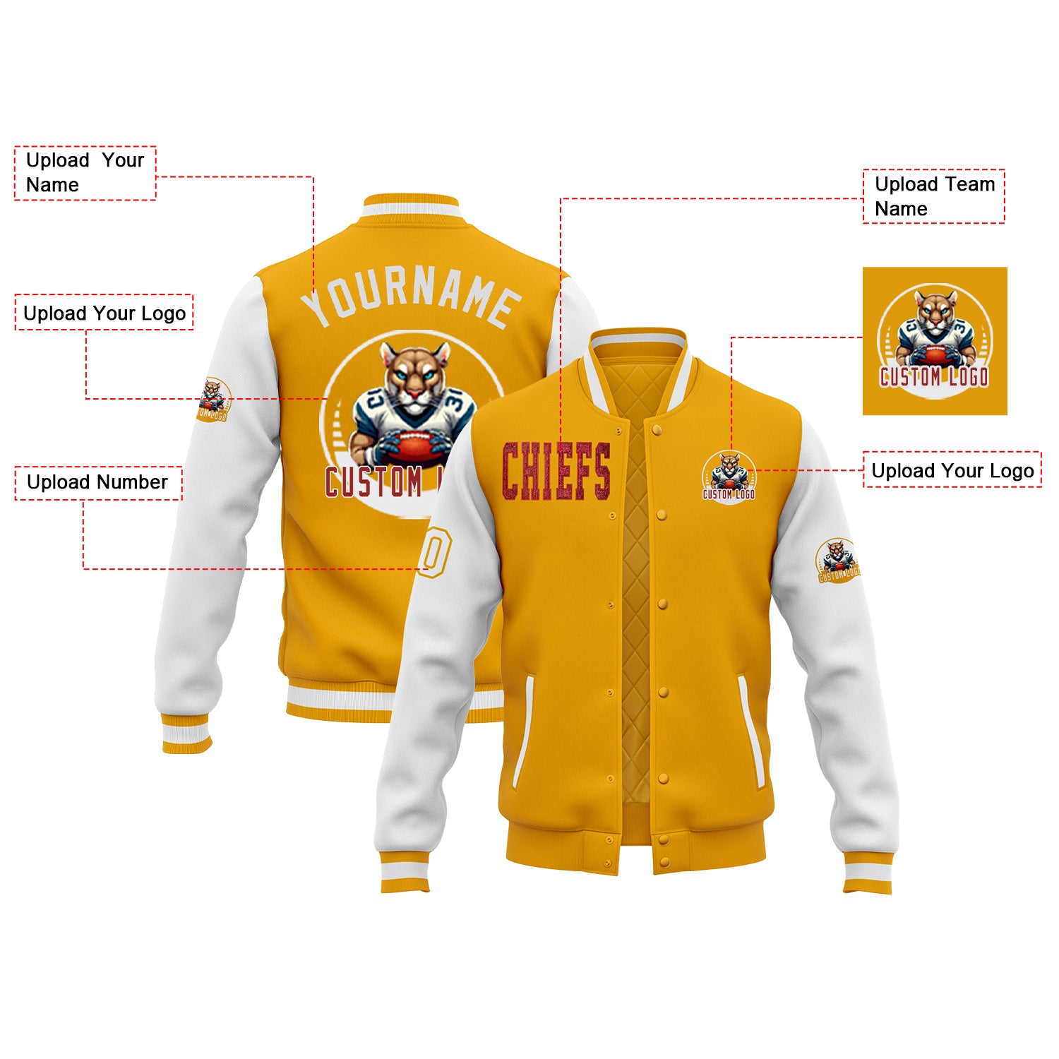 Custom Glitter Embroidered Two Tone Varsity Letterman Football Team Jacket For Game Day