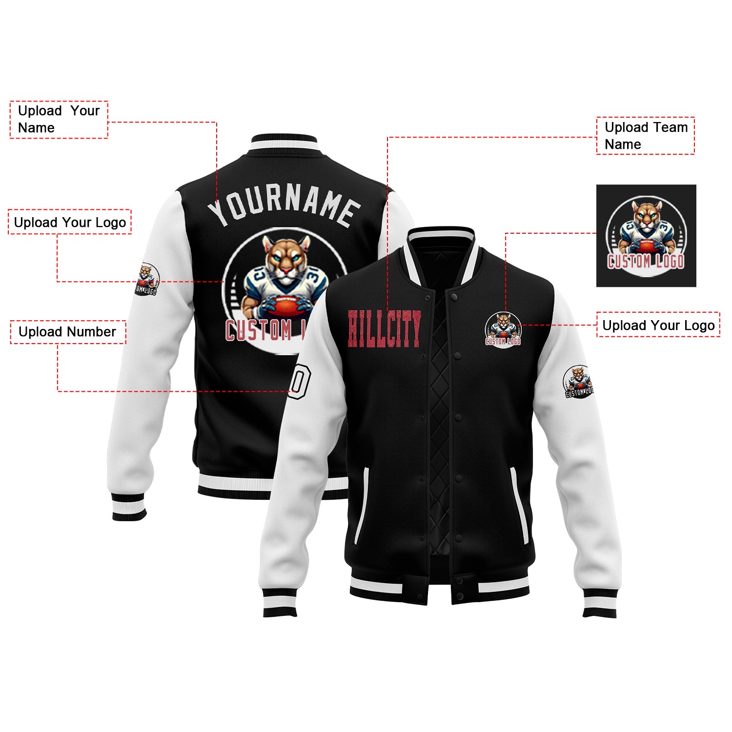 Custom Glitter Embroidered Two Tone Varsity Letterman Football Team Game Day Jacket
