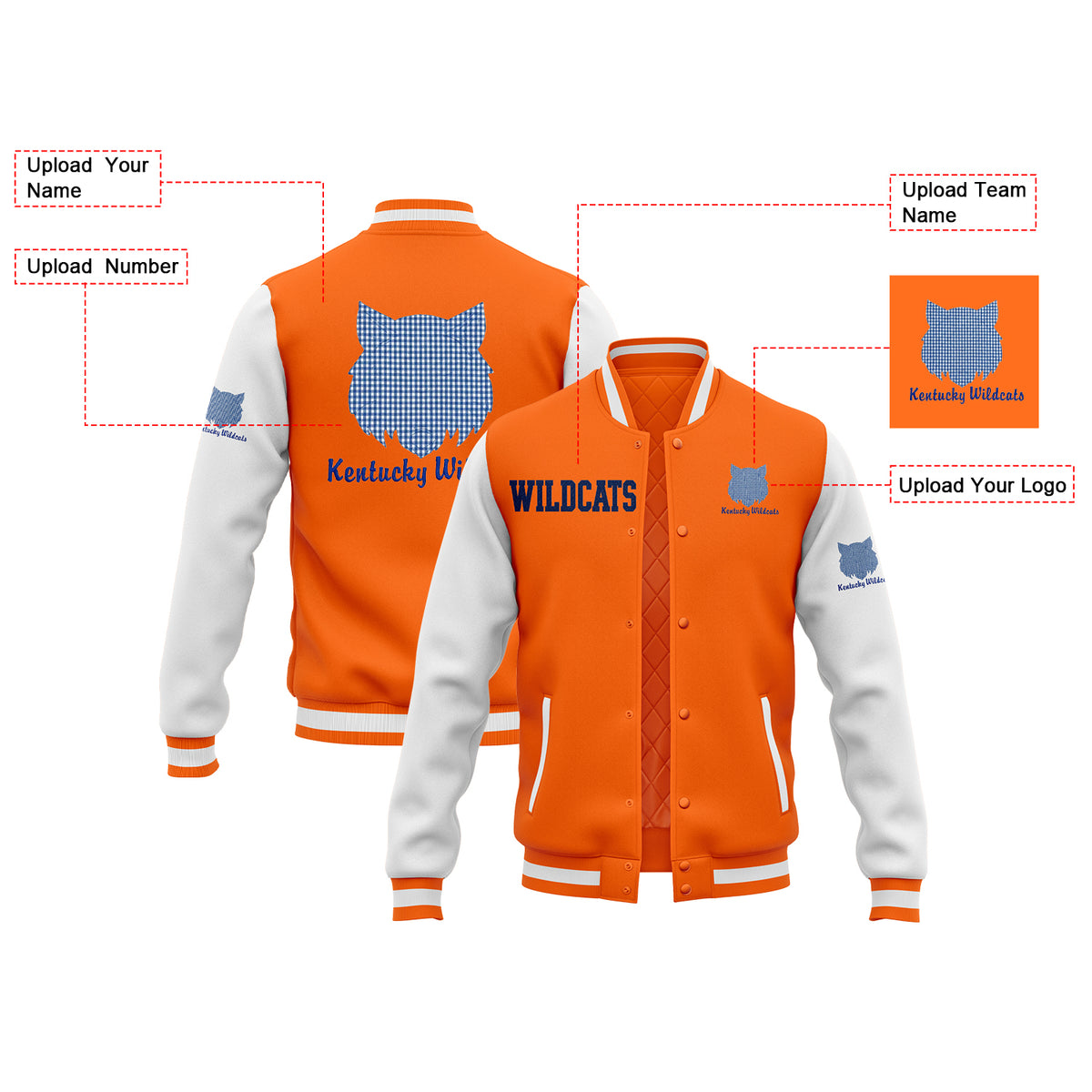 Custom Kentucky Two Tone Glitter Team Mascot Varsity Letterman Team Jacket For Game Day