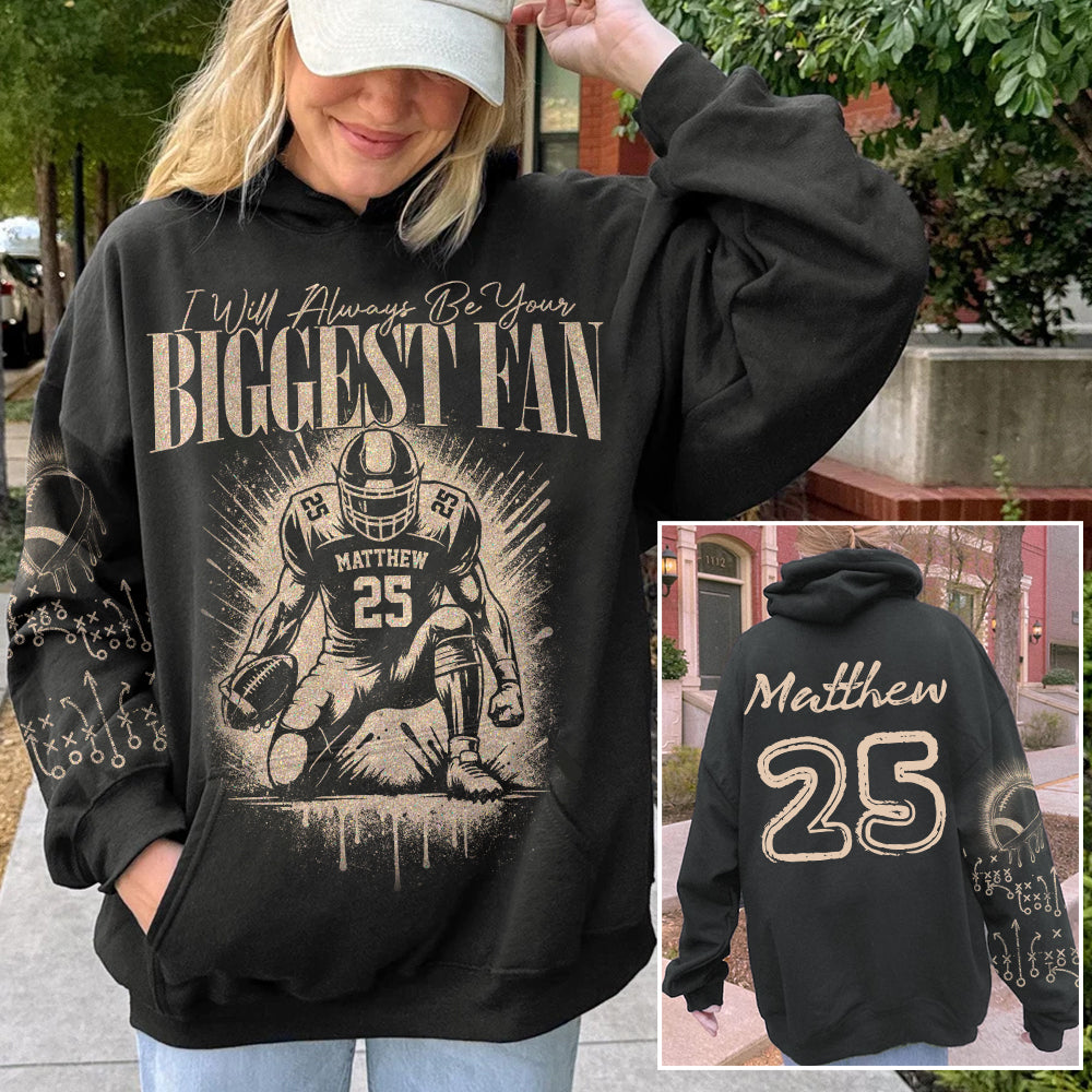 I'll Always Be Your Biggest Fan Personalized Bleach Style Football Shirt For Football Lovers T1807