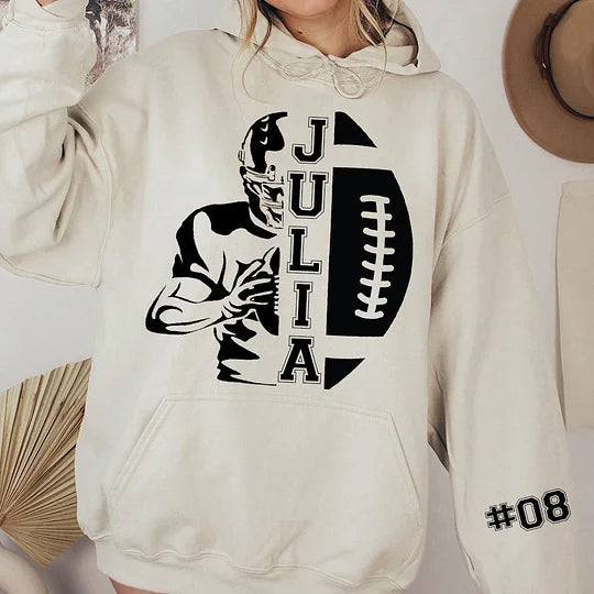 Custom Football Season Sweatshirt, Football Game Hoodie For Men & Women Birthday Gift, Personalized Football Sweatshirt, Game Day Vibes For Her/Him