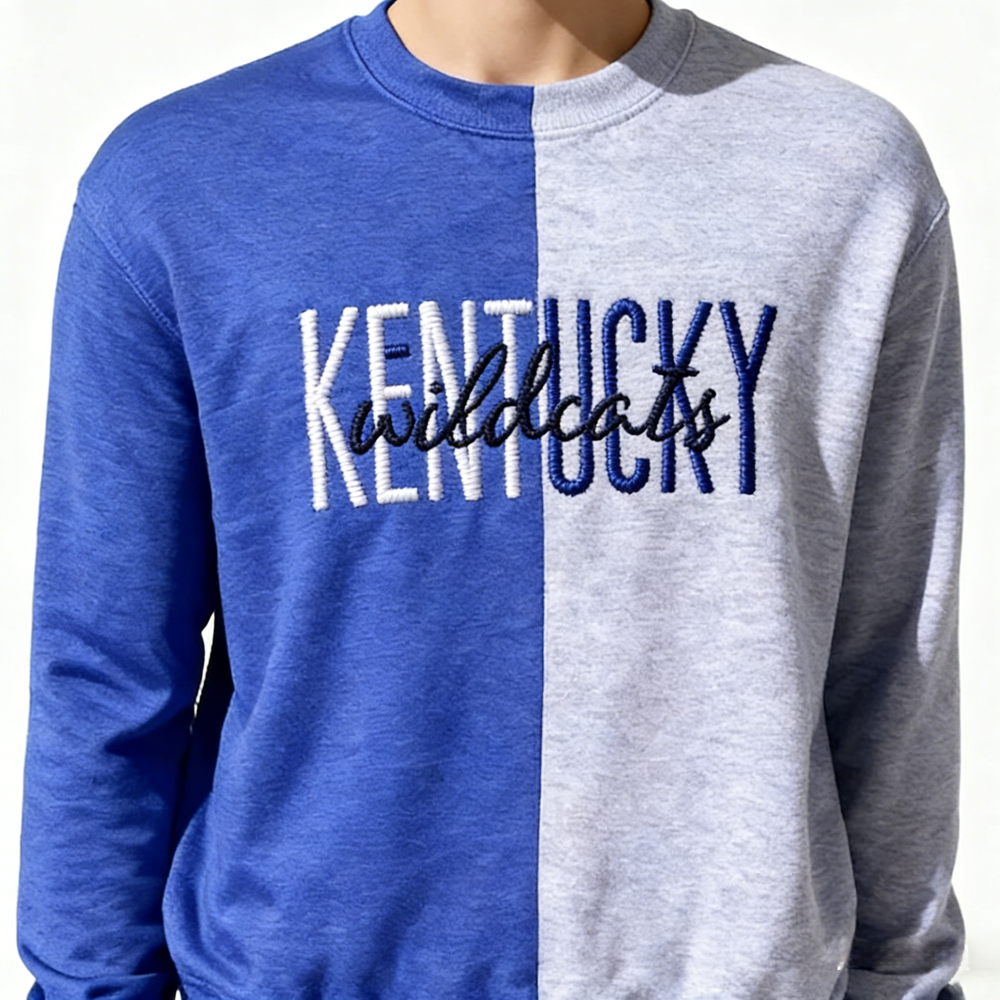 Personalized School Mascots Embroidered Apparel Sports Color Block Sweatshirt