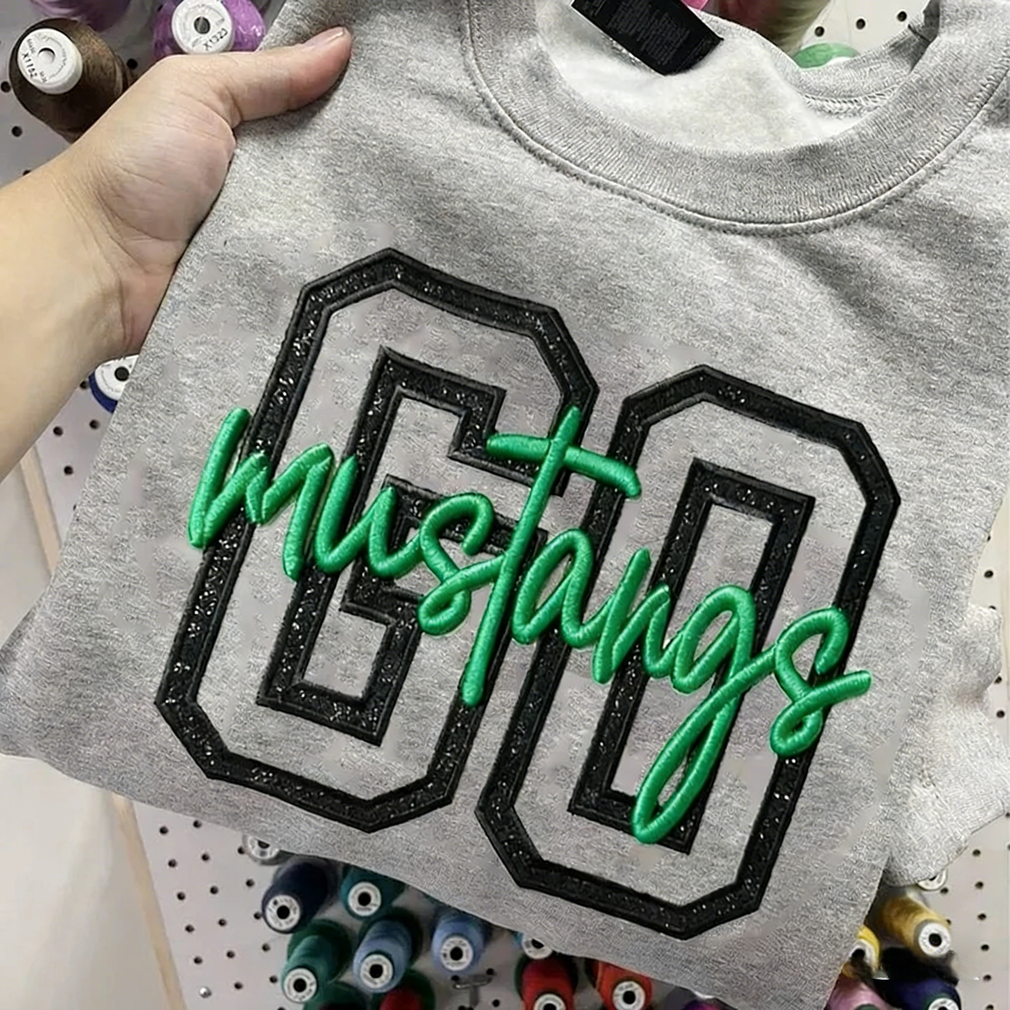 Personalized Glitter Mascot Embroidered Sweatshirt Go Sport Team Sweatshirt | Gifts for Sports Mom