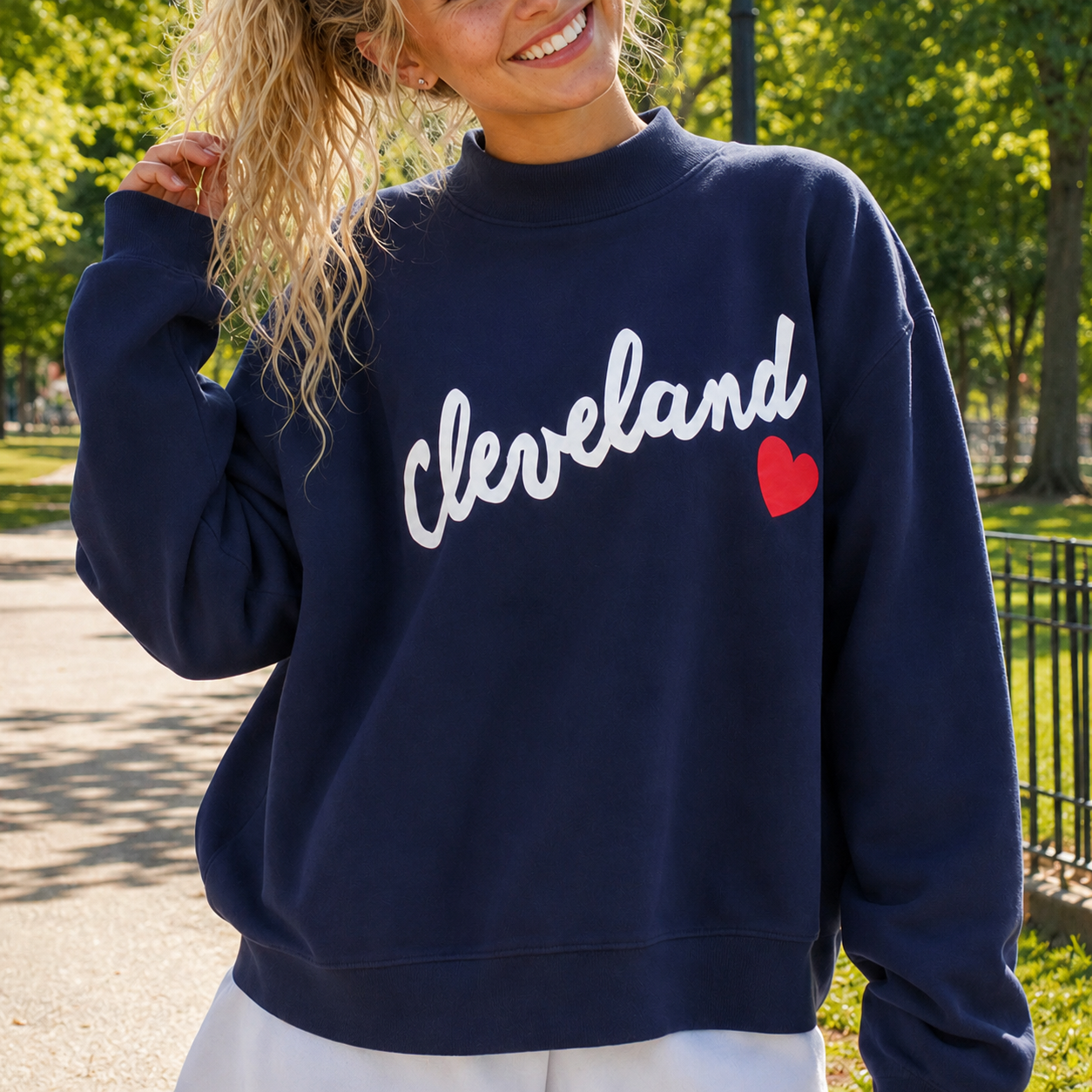 Custom Oversized Polka Mockneck Pullover | Relaxed-Fit Half-Turtleneck with Premium Heat Transfer Print
