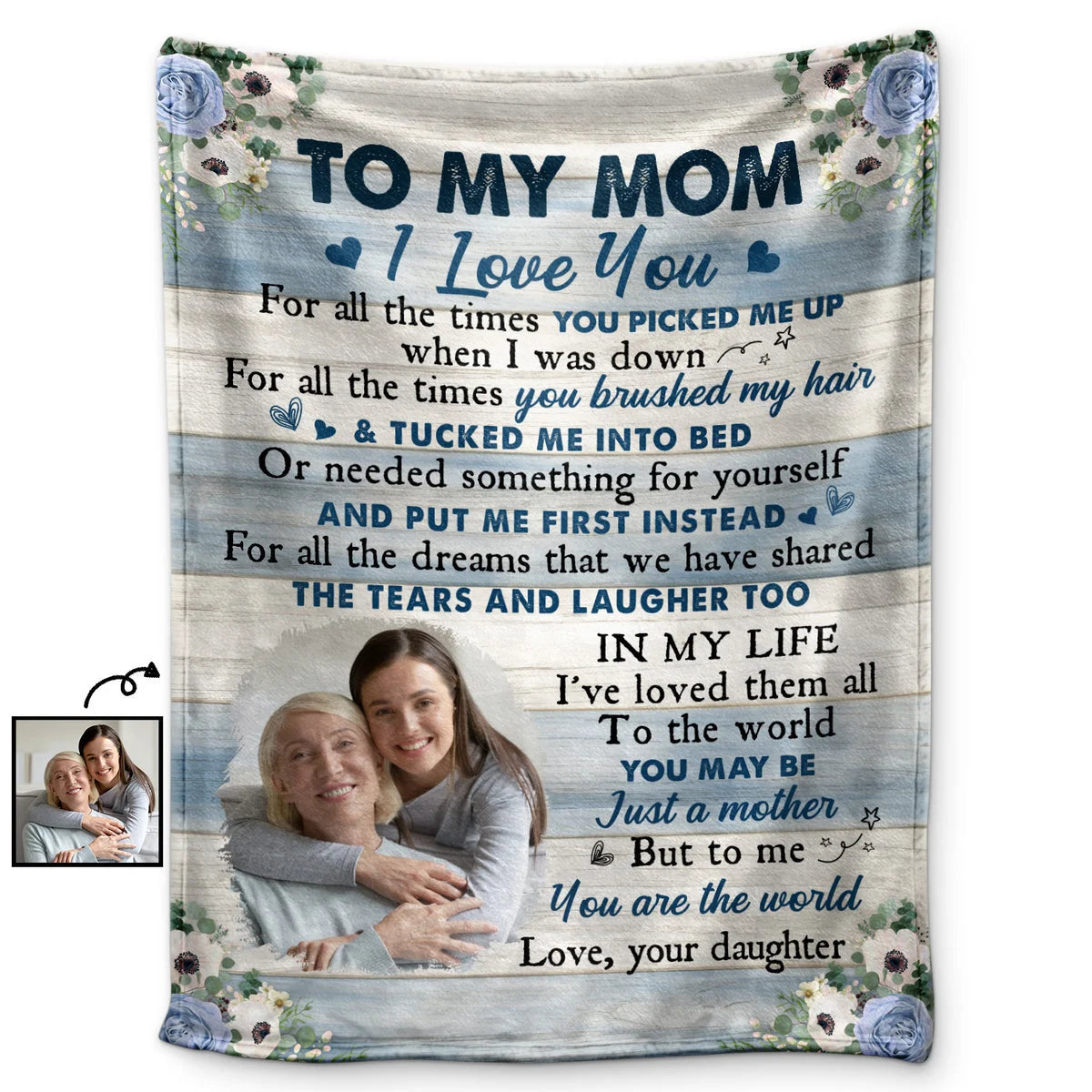 Custom Photo Blanket I Love You For All The Times - Gift For Mom, Mother, Grandma