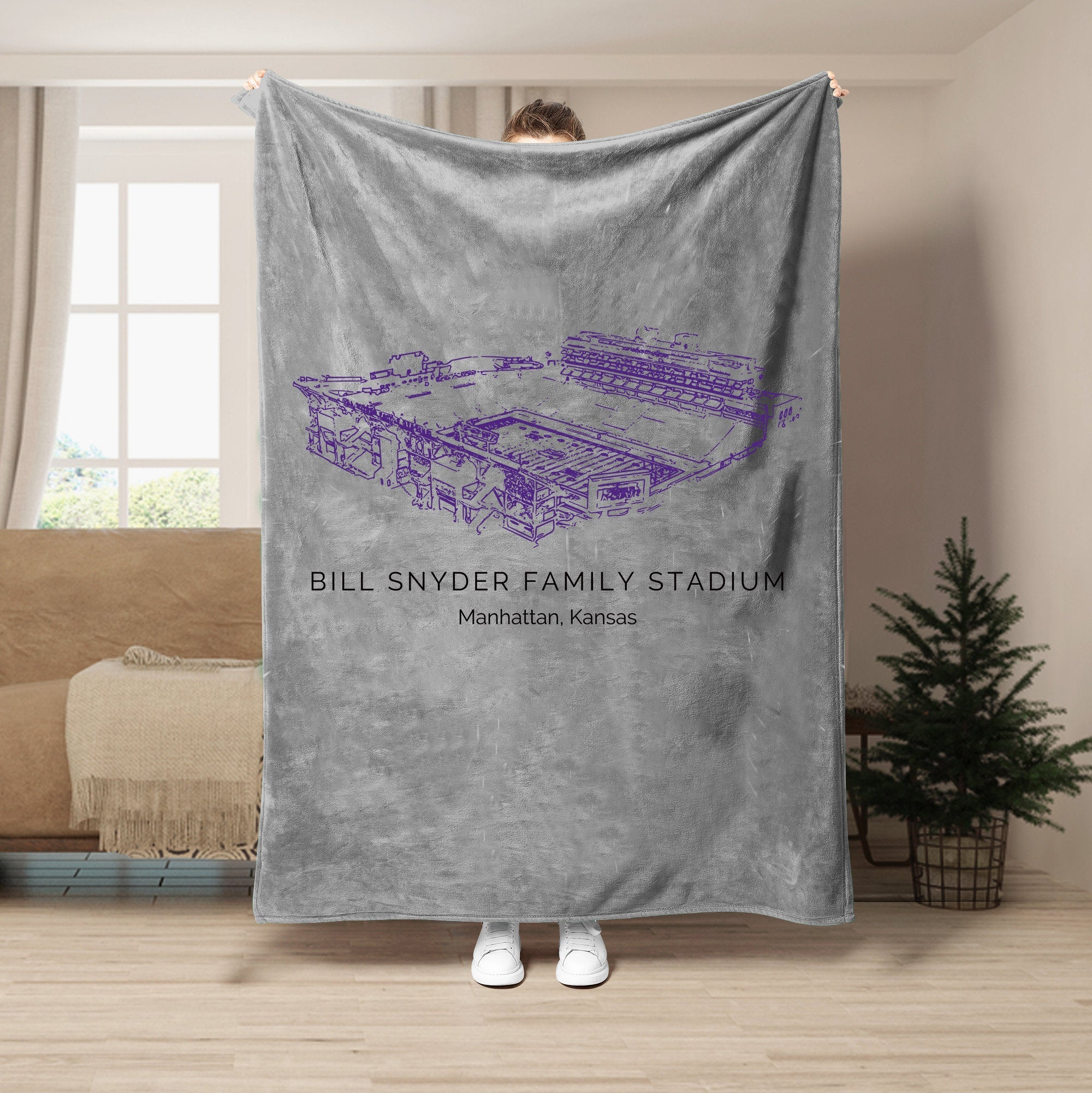 Custom Stadium Blanket Bill Snyder Family Stadium - Kansas State Wildcats football, College Football Blanket