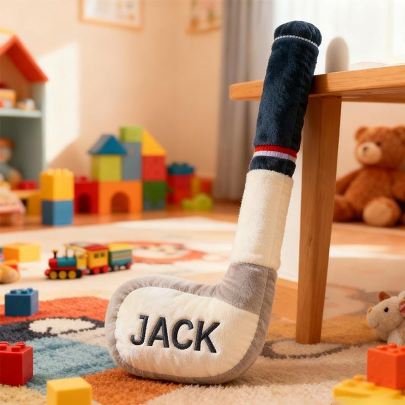 Personalized Ice Hockey Stick Pillow with Custom Name for Kids’ Playrooms and Bedrooms