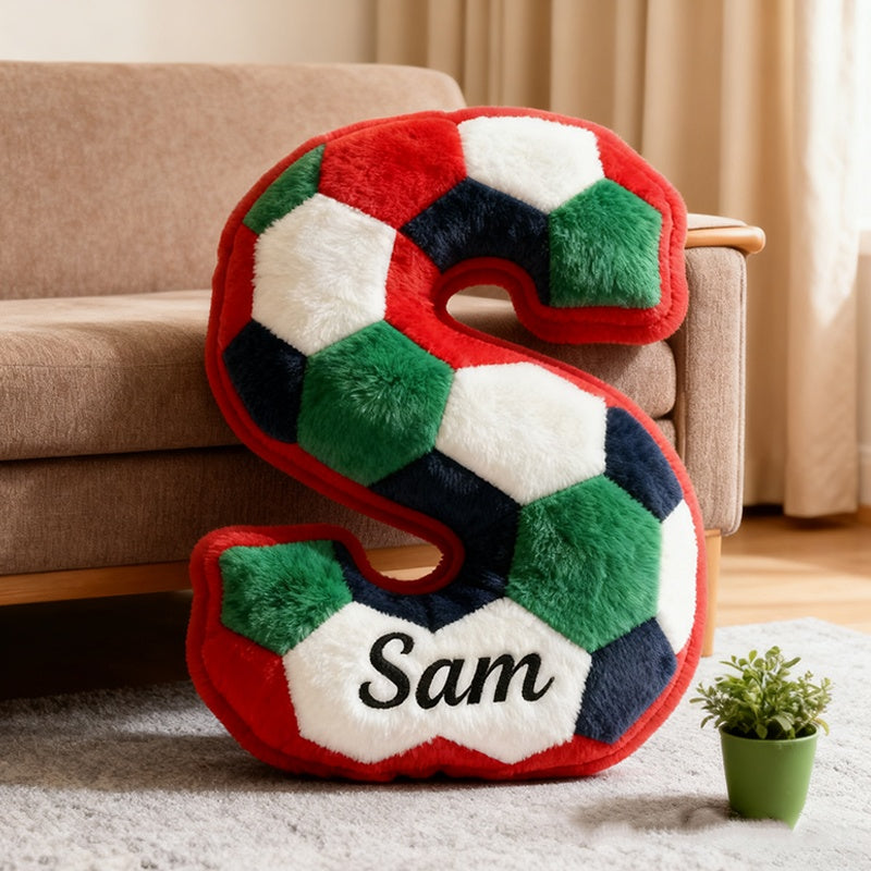 Personalized 2026 World Cup Soccer Letter Pillow With Custom Name For Soccer Fans