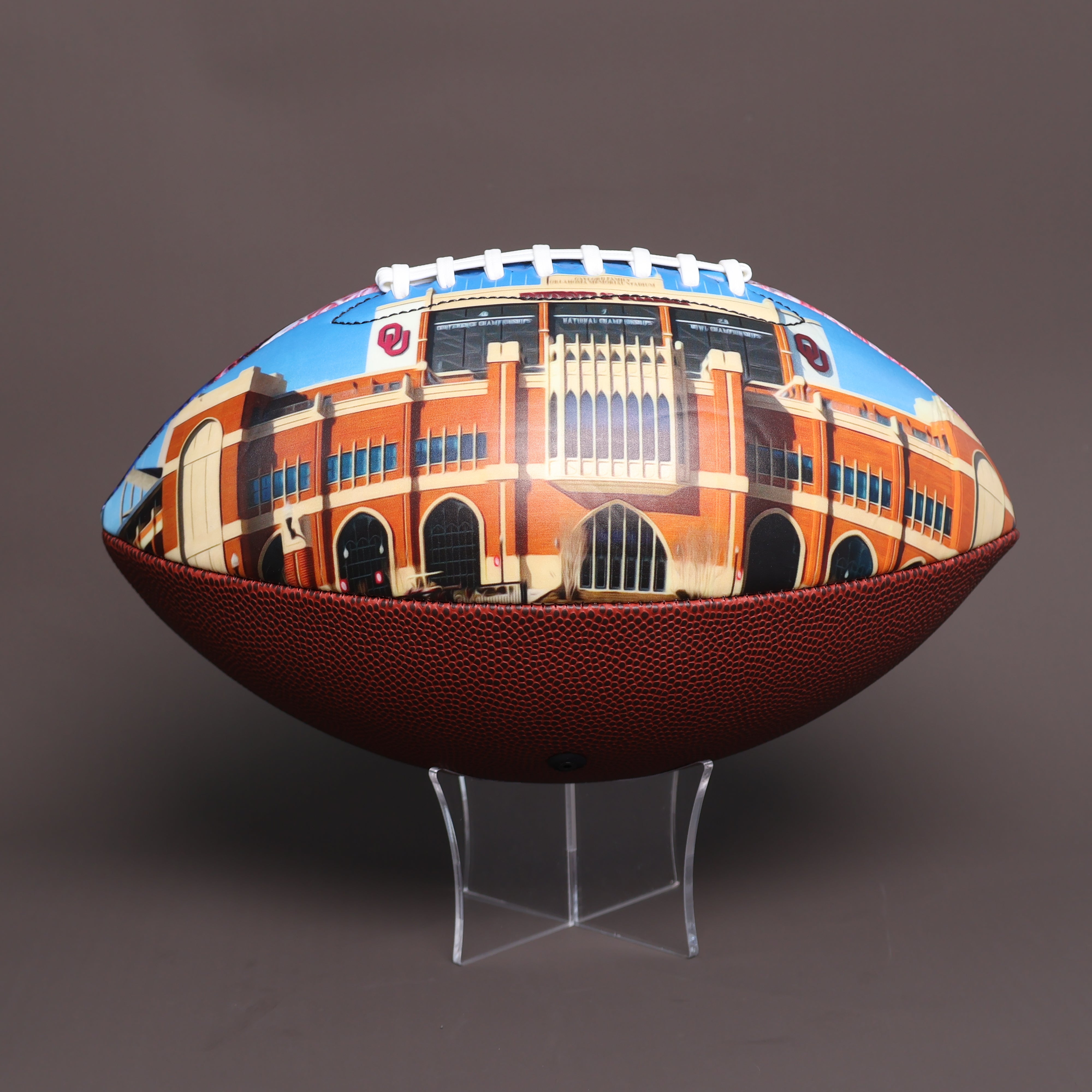 Oklahoma Memorial Stadium Football University Series | Custom Footballs for a College Football Fan