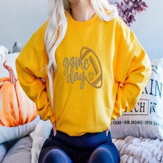 Custom Embroidered Touchdown Football Game Day Season Sweatshirt
