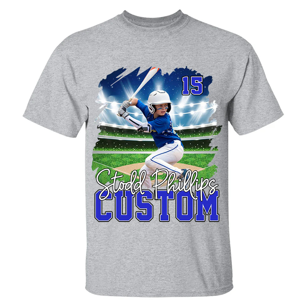 Custom Photo Baseball Player And Team Name Sports T-shirt/Sweatshirt